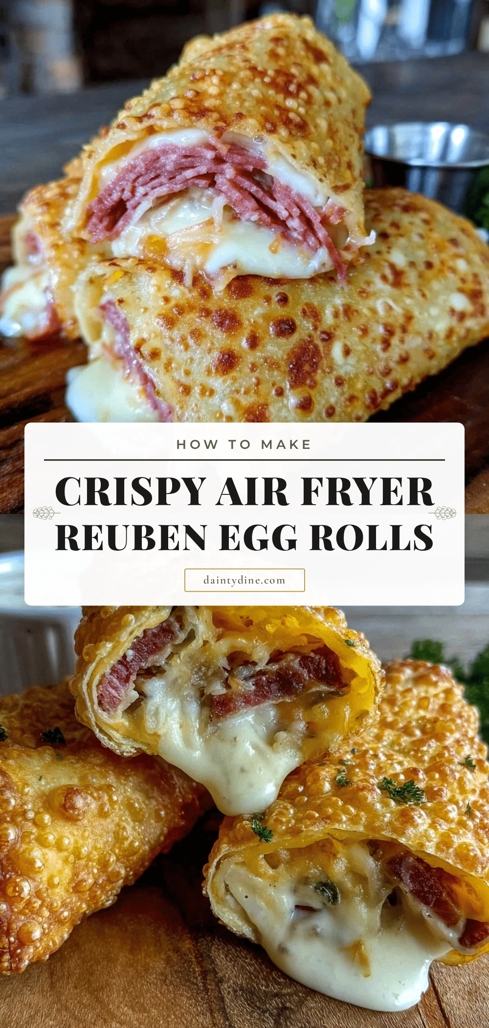 air fryer reuben egg rolls recipe