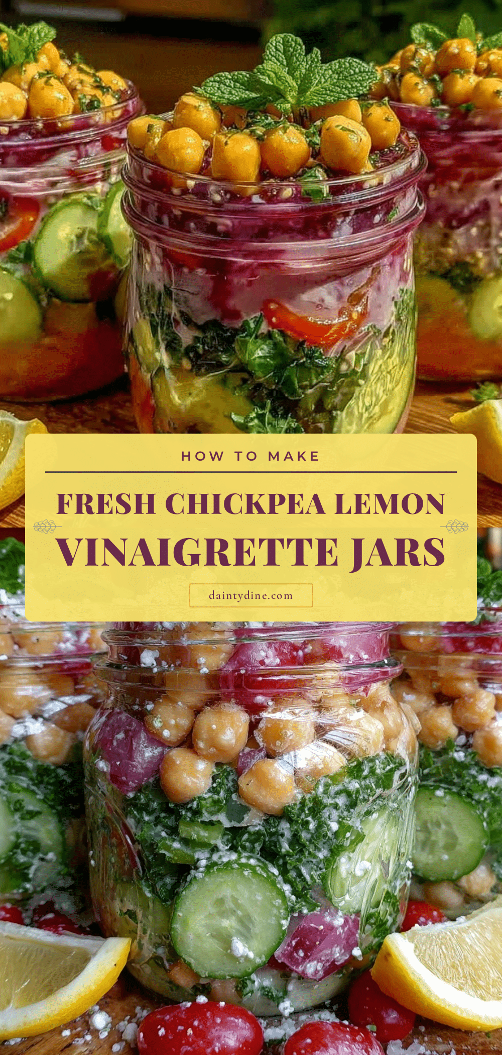 Chickpea Lemon Vinaigrette Jars recipe