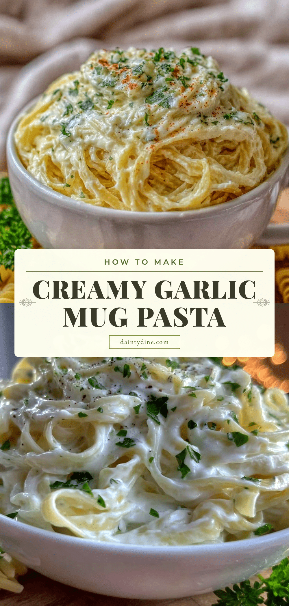creamy garlic mug pasta recipe