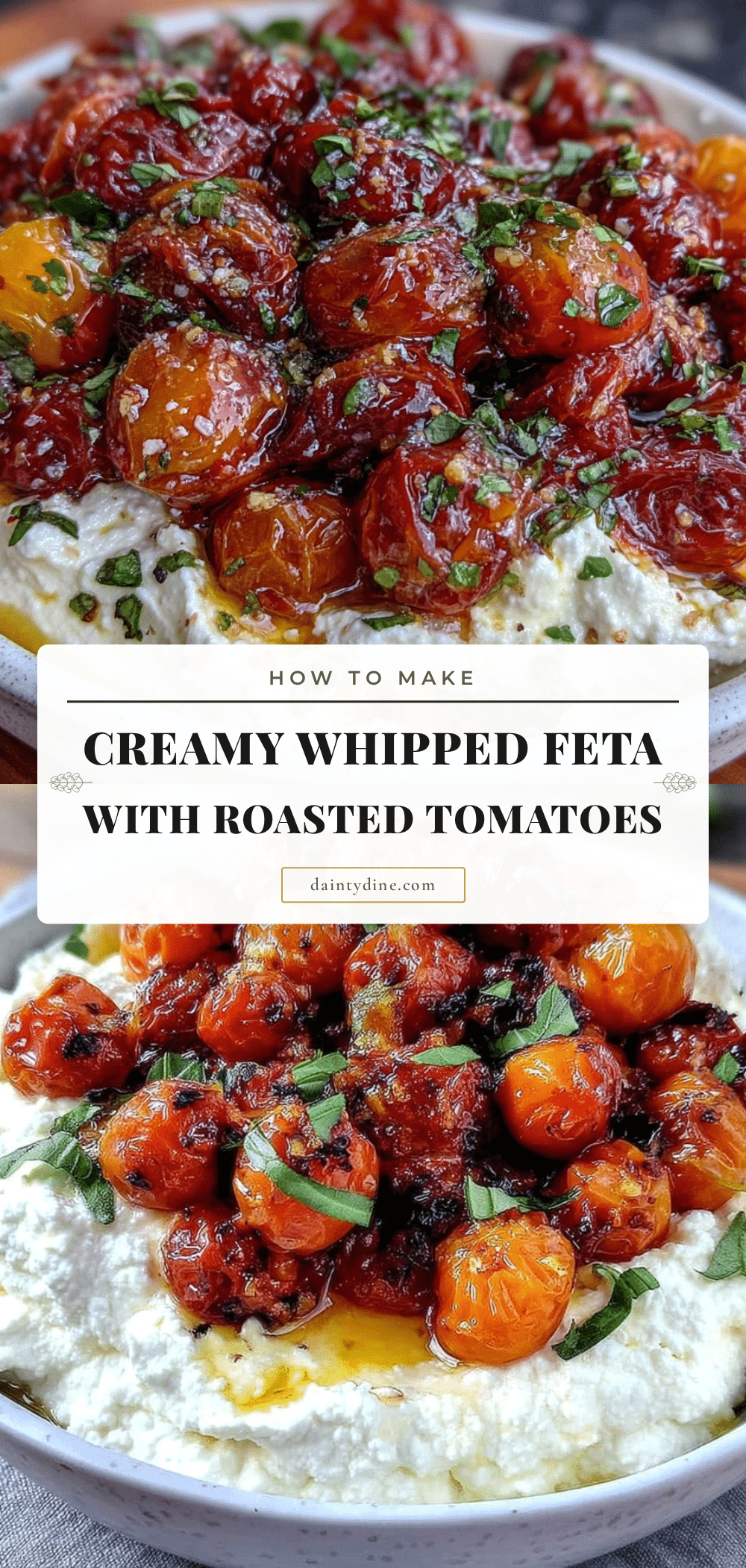 creamy whipped feta with roasted tomatoes recipe
