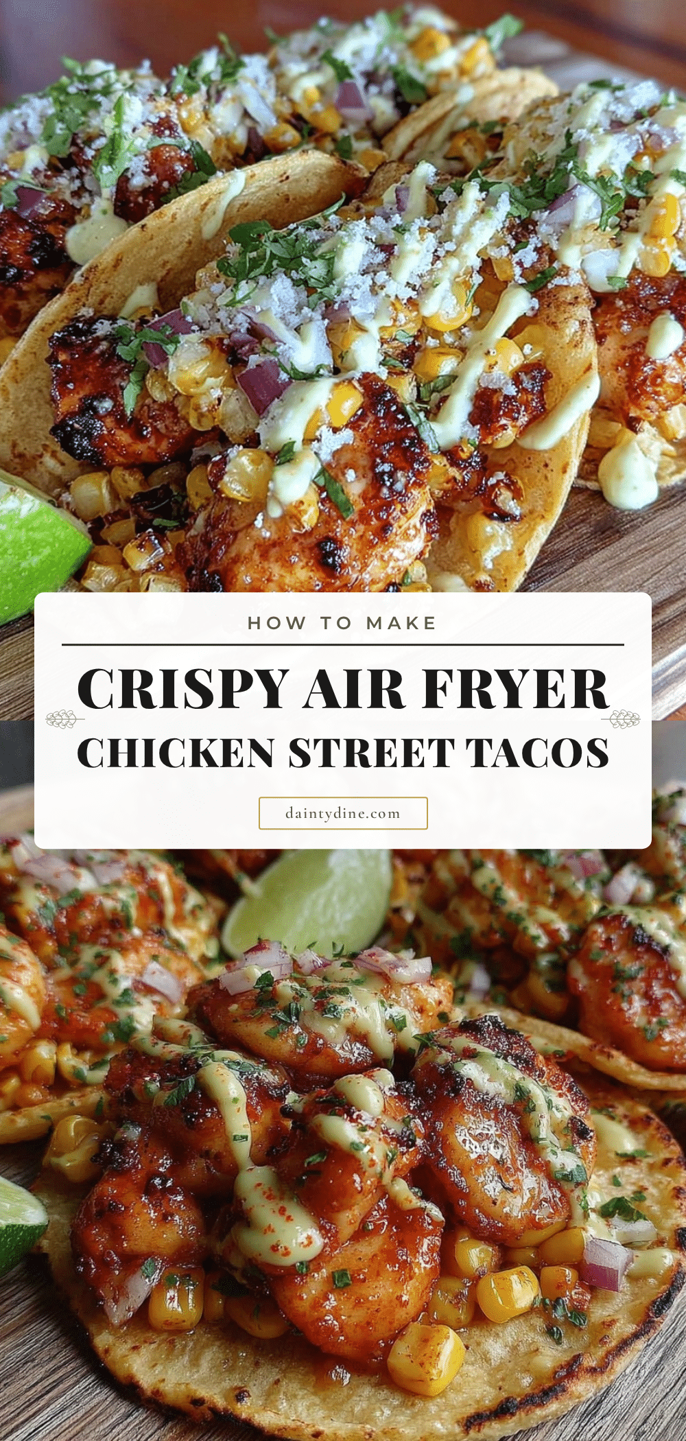 crispy air fryer chicken street tacos recipe
