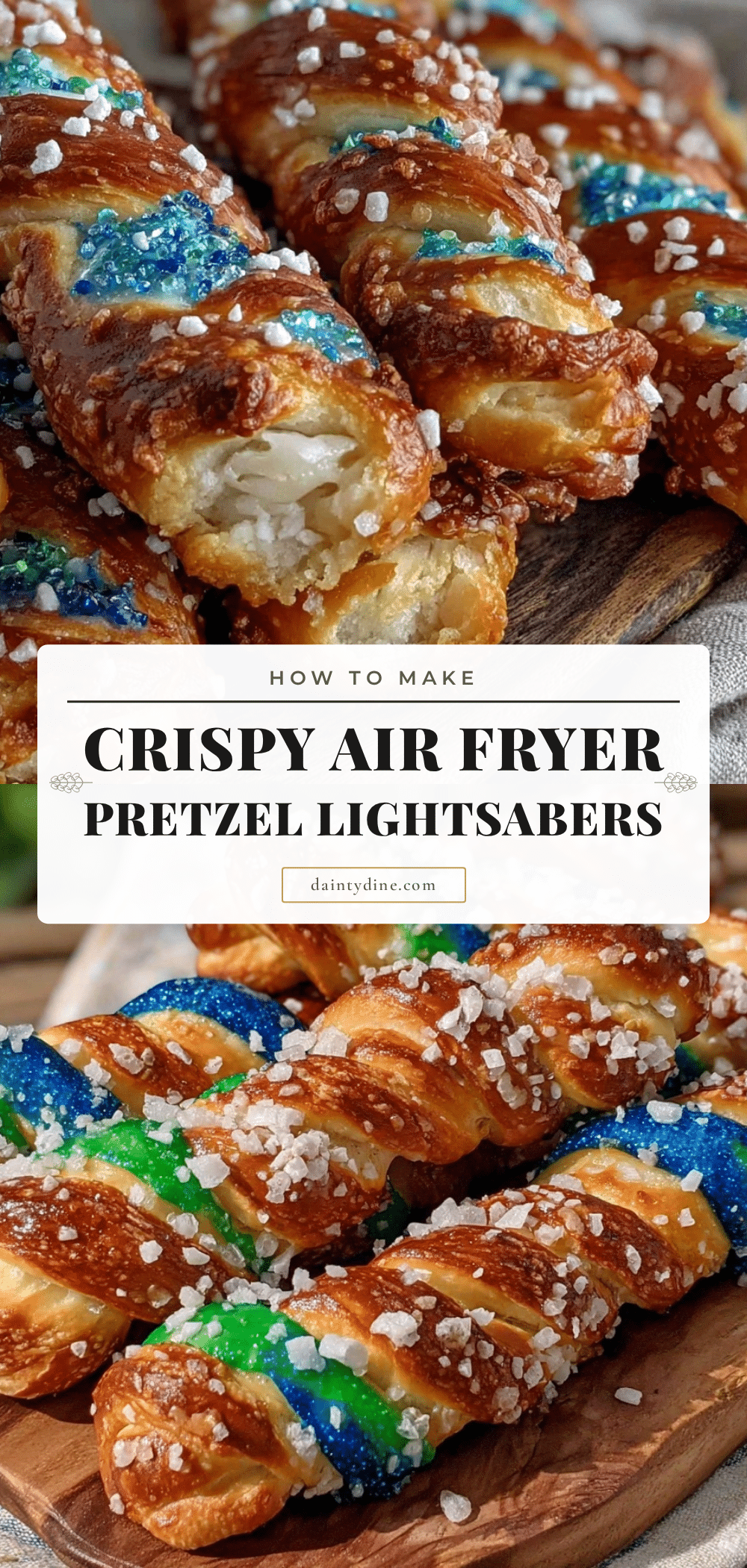 crispy air fryer pretzel lightsabers recipe