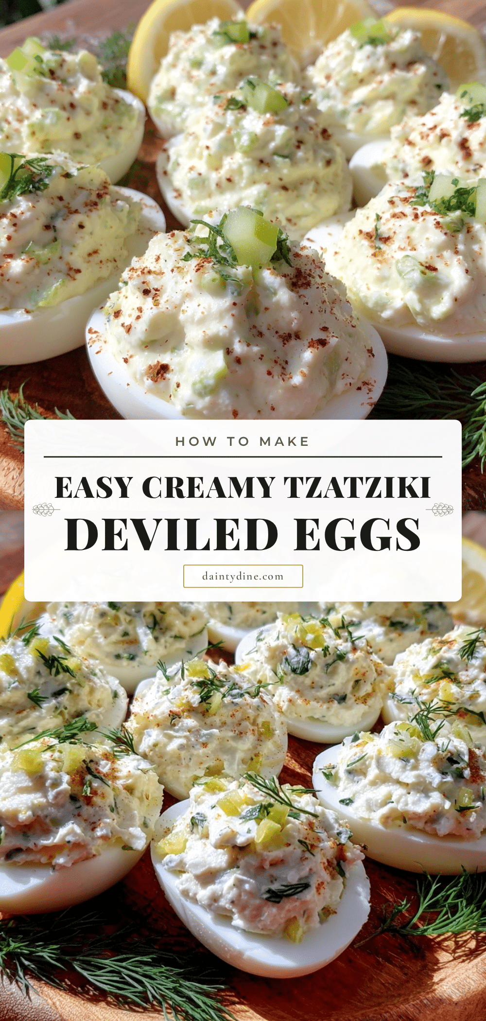 Easy Creamy Tzatziki Deviled Eggs recipe