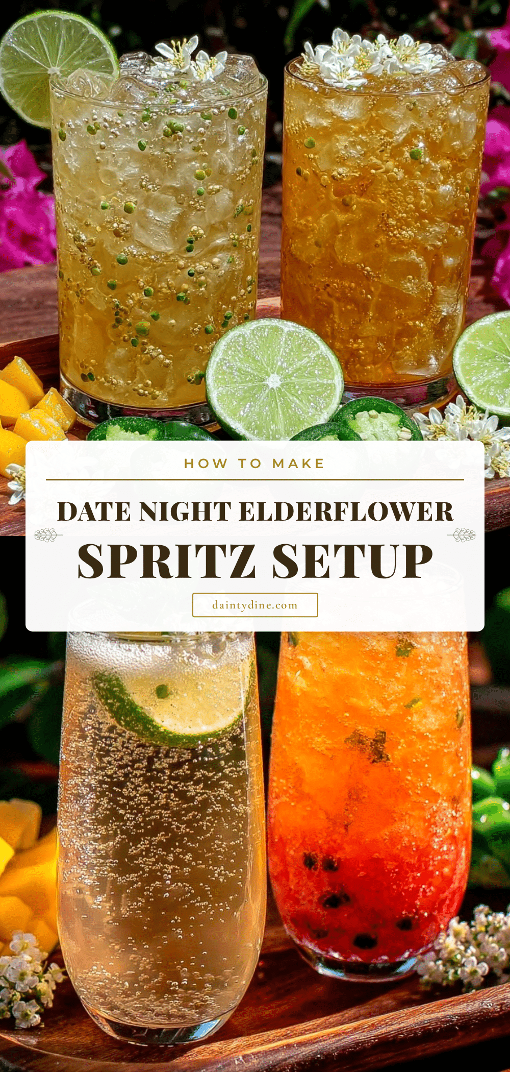Elderflower Spritz mocktail recipe