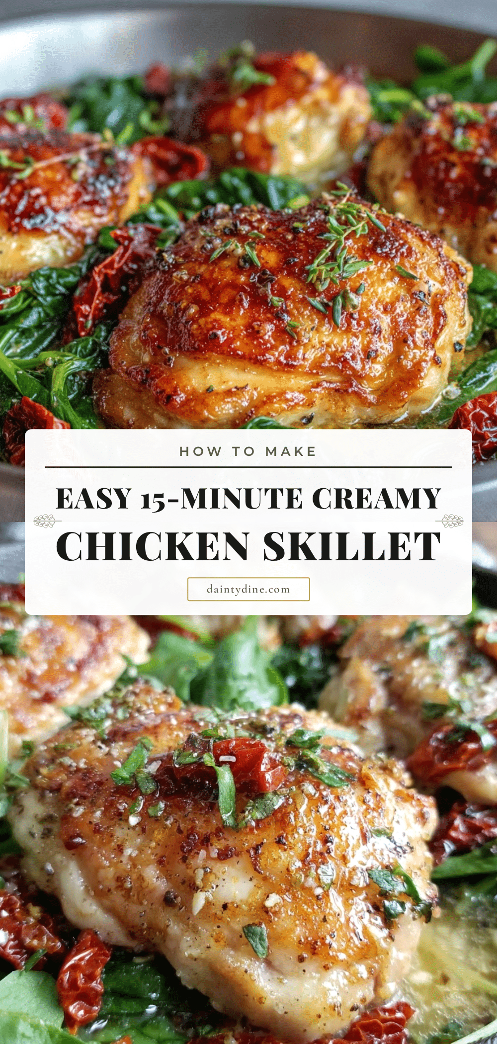 one-pan chicken with sun-dried tomatoes and spinach recipe