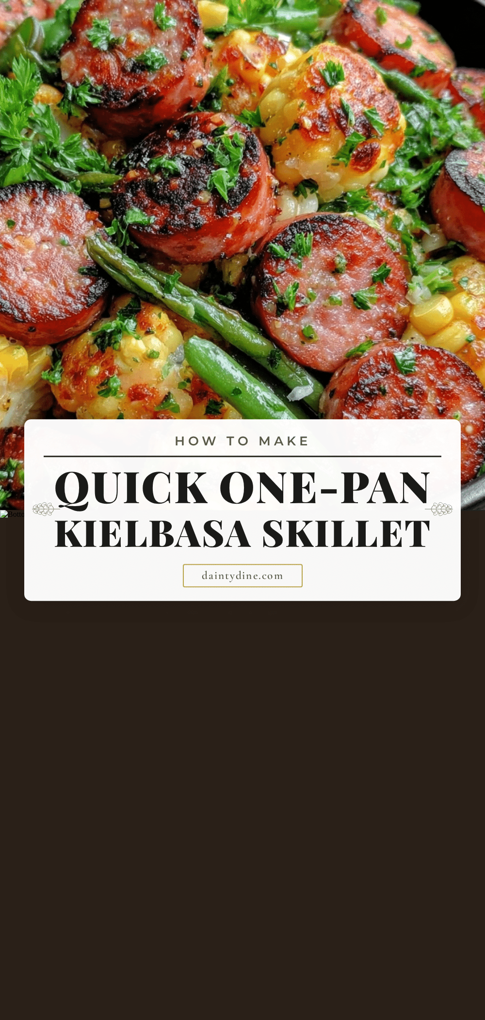 one-pan summer kielbasa and corn skillet recipe
