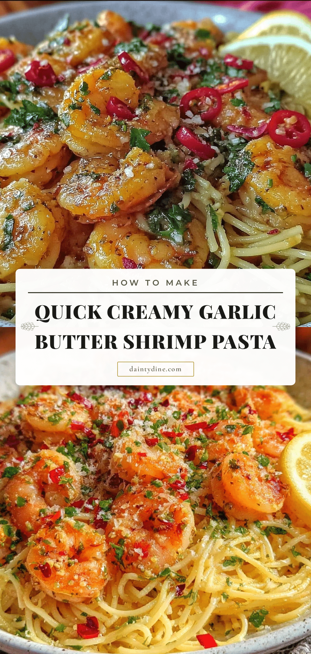 quick creamy garlic butter shrimp pasta recipe