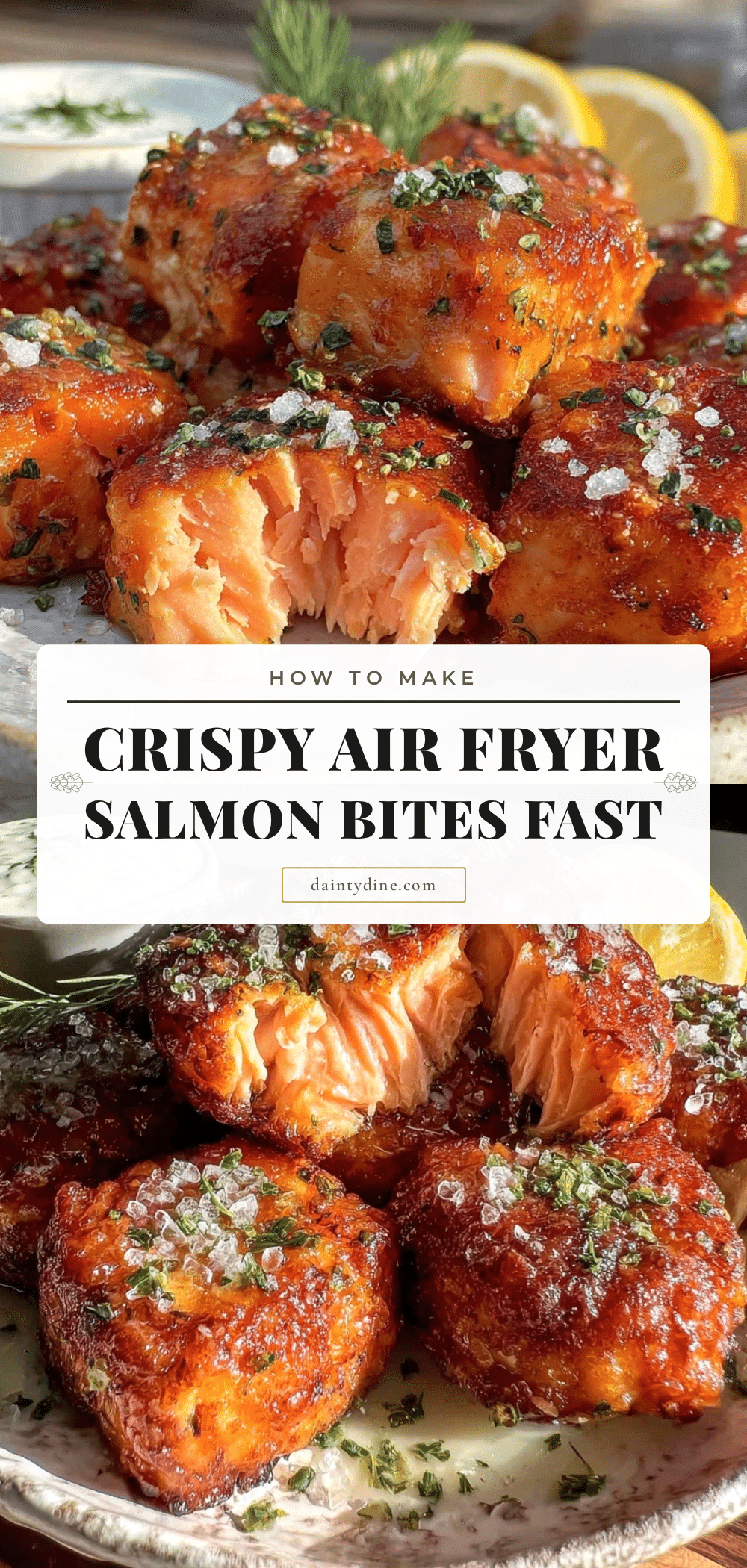 quick crispy air fryer salmon bites from frozen recipe
