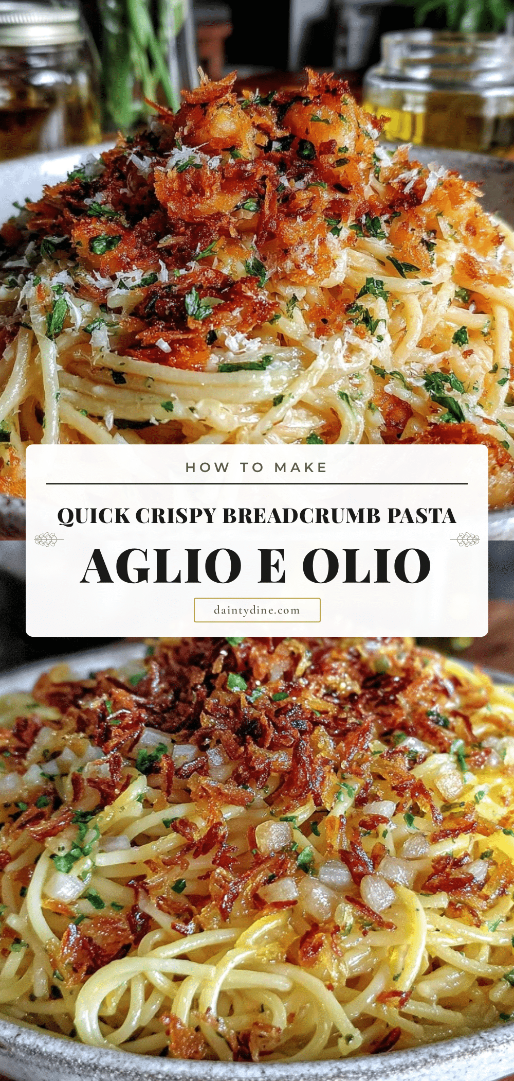quick pasta aglio e olio with crispy breadcrumbs recipe
