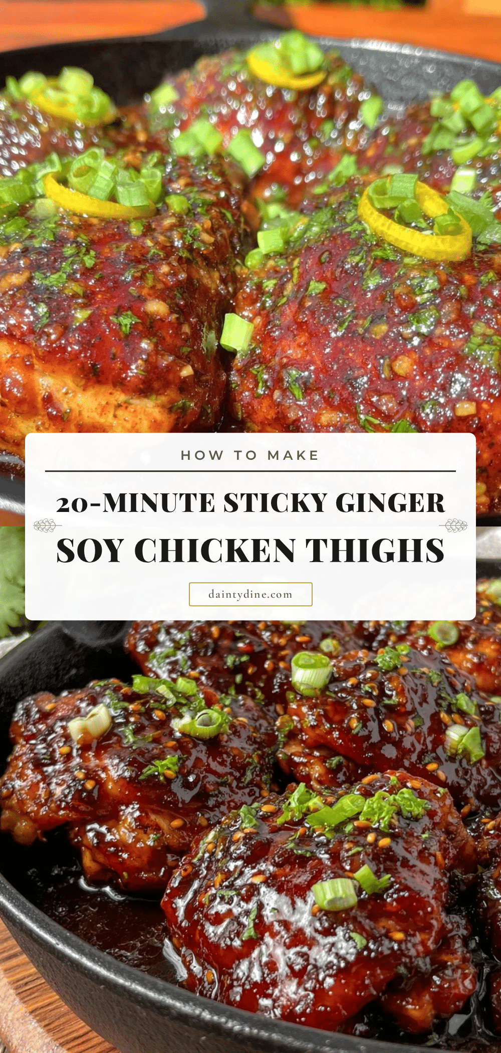 quick sticky ginger soy chicken thighs recipe