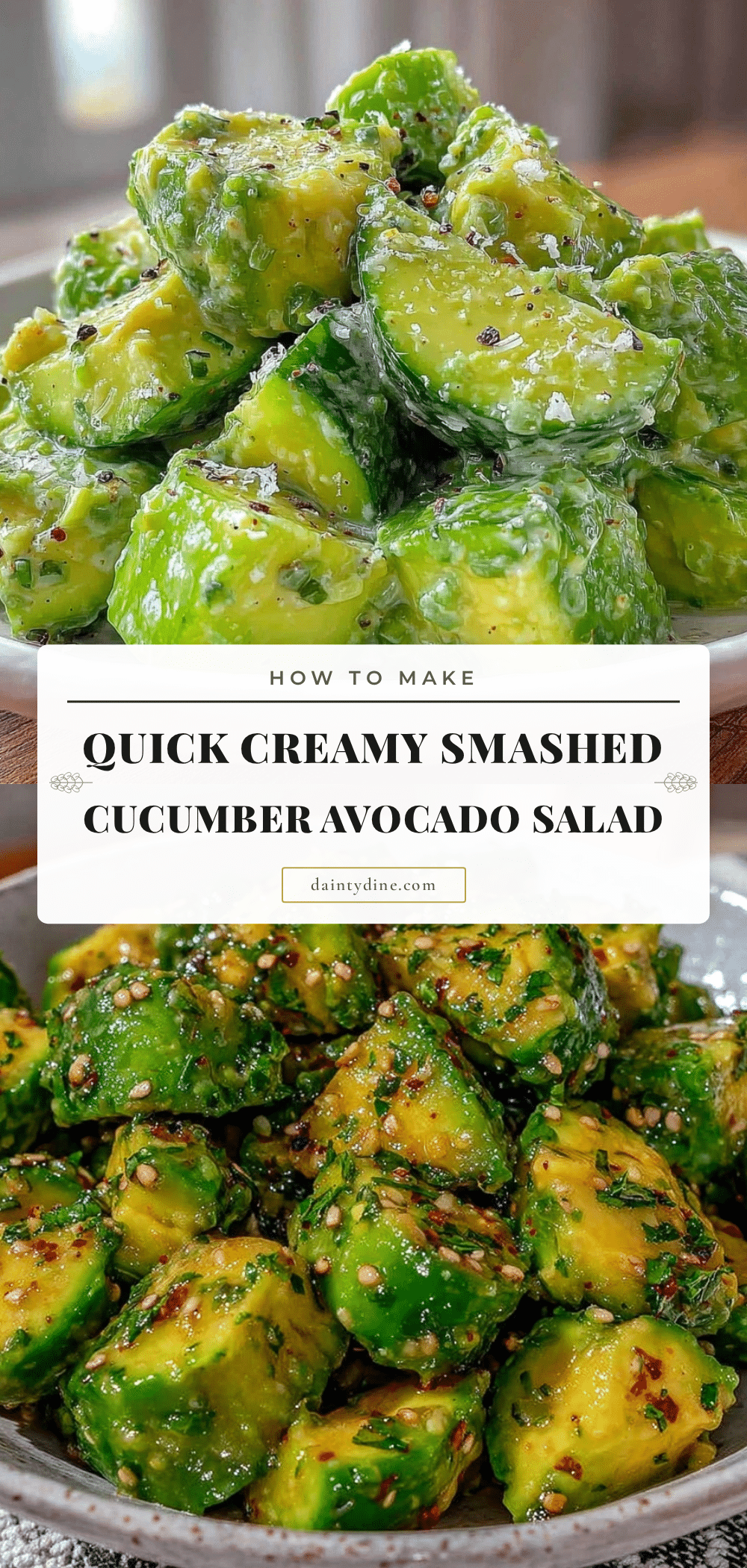 smashed cucumber avocado salad recipe