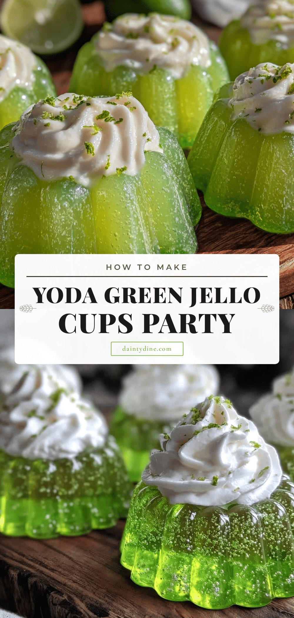 Yoda Green Jello Cups recipe