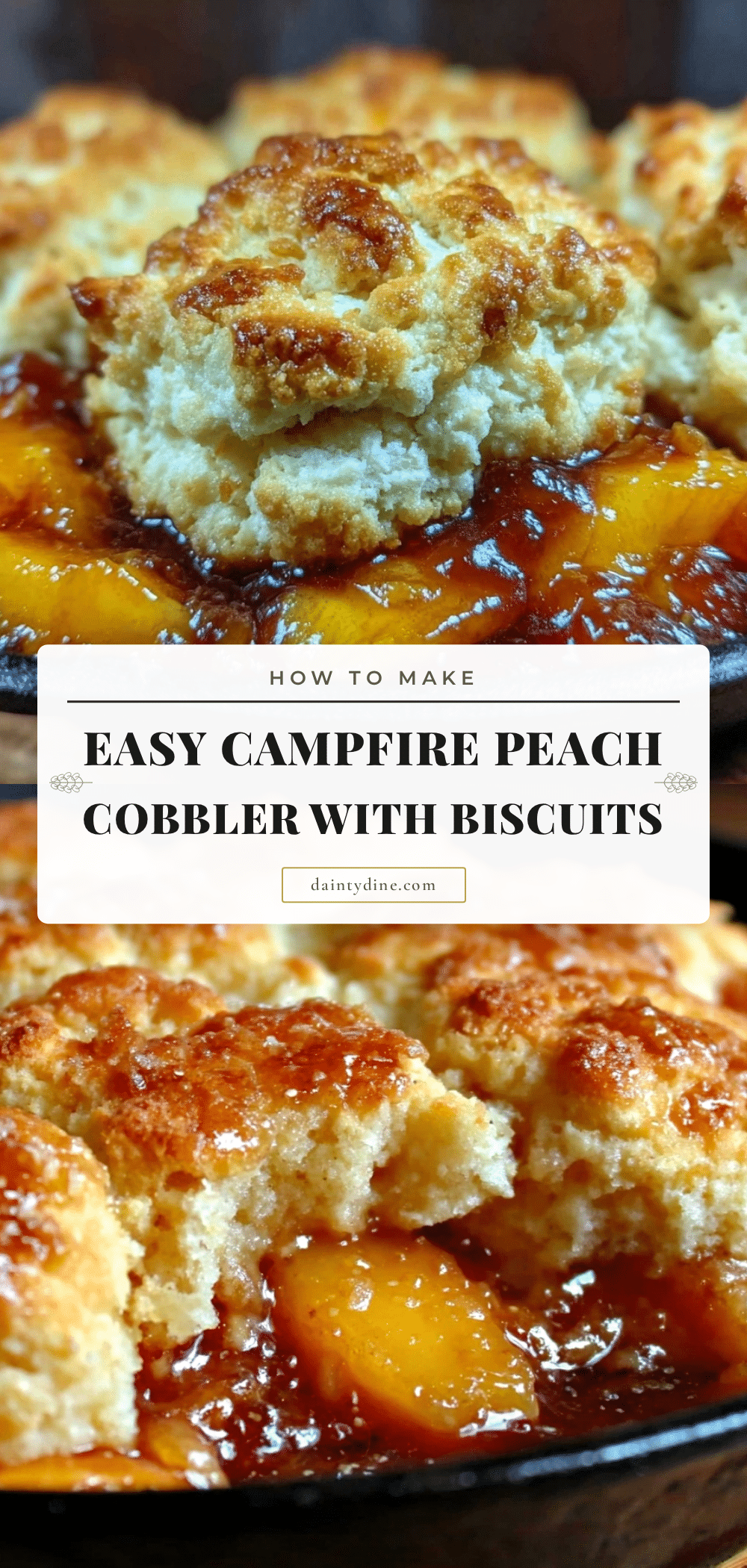 campfire Dutch oven peach cobbler recipe