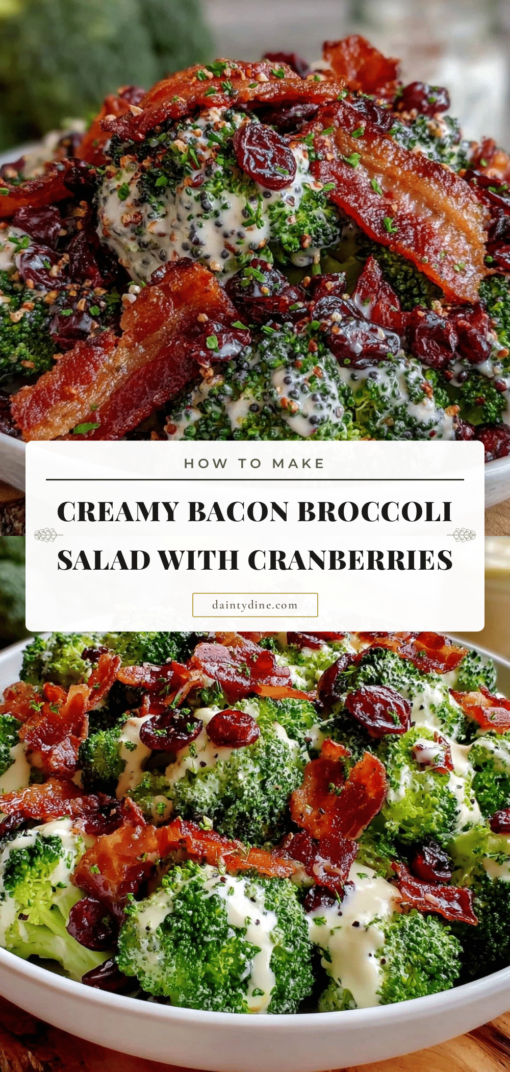 creamy broccoli salad with bacon and cranberries recipe