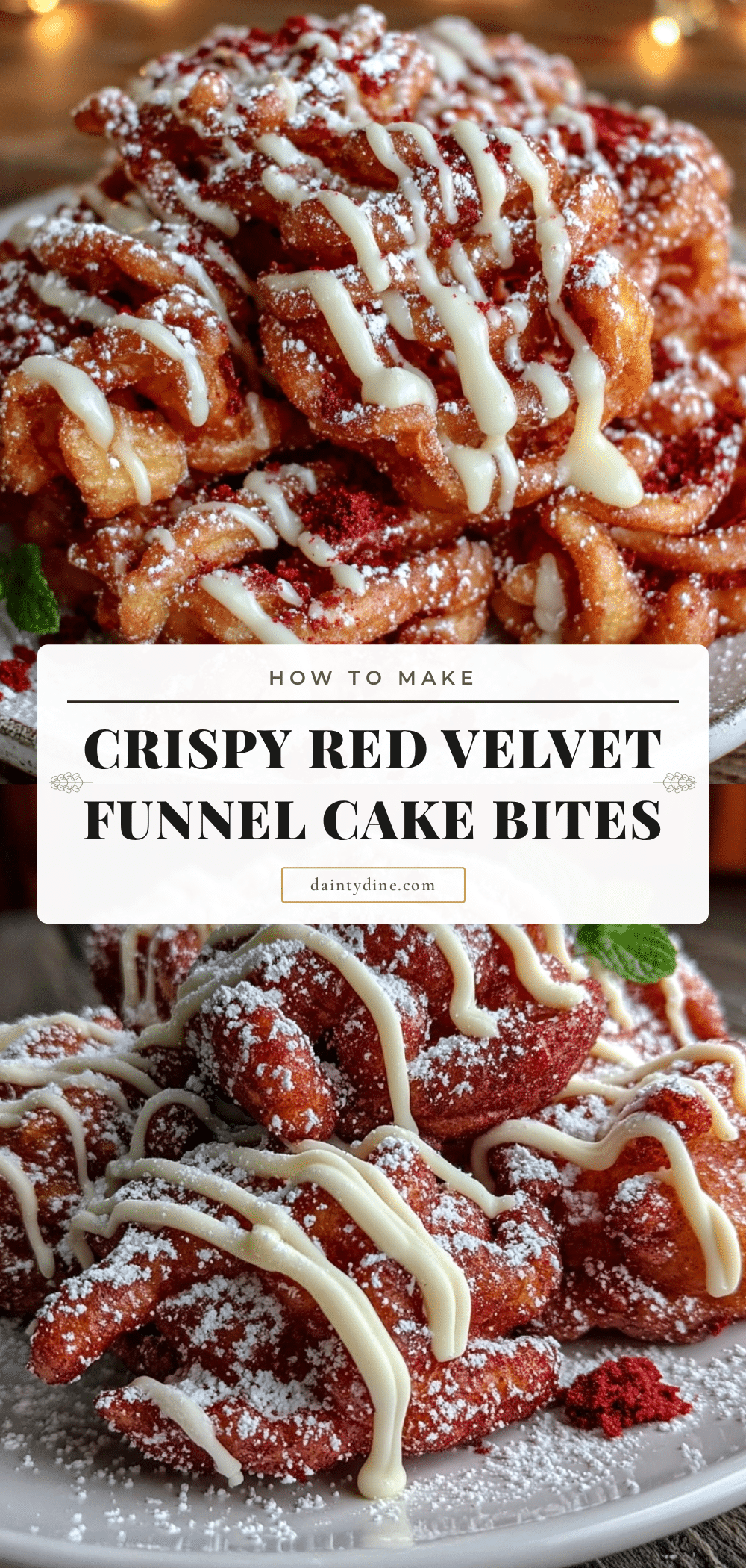 crispy red velvet funnel cake bites recipe
