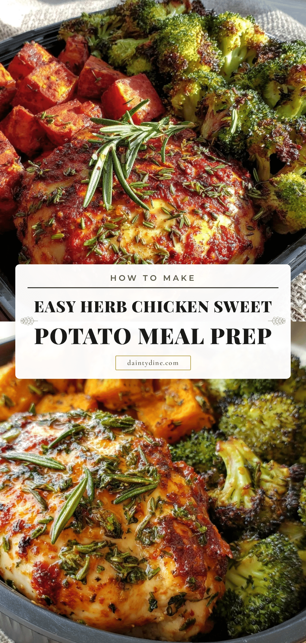 easy herb chicken sweet potato meal prep recipe
