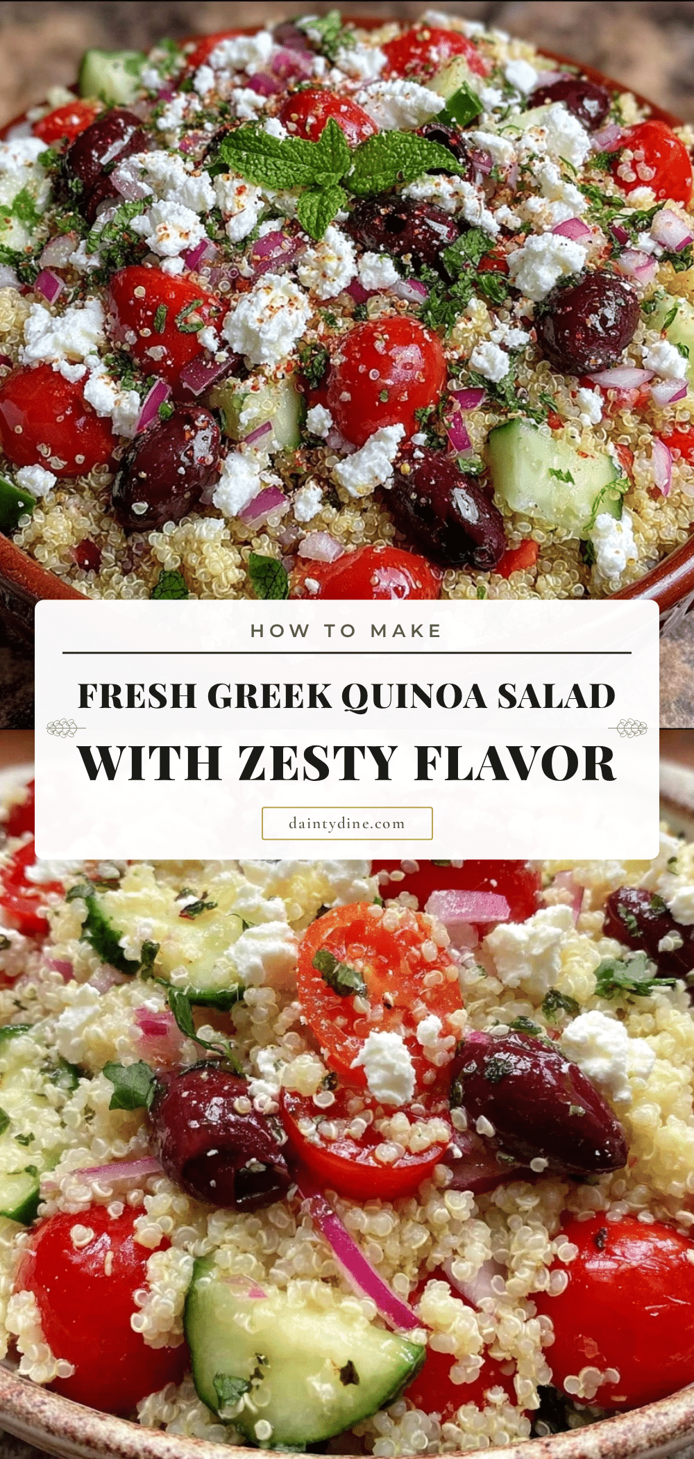 fresh healthy greek quinoa salad recipe
