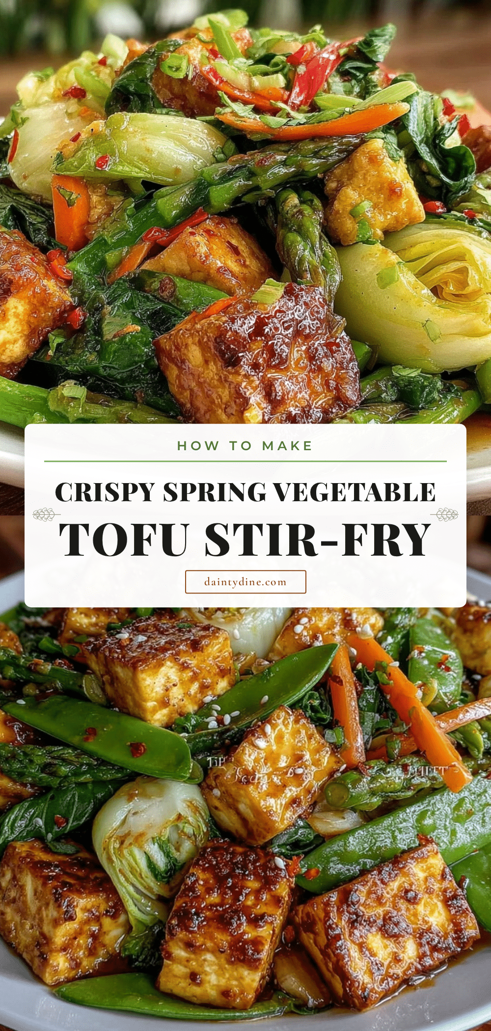 fresh spring vegetable stir-fry with crispy tofu recipe