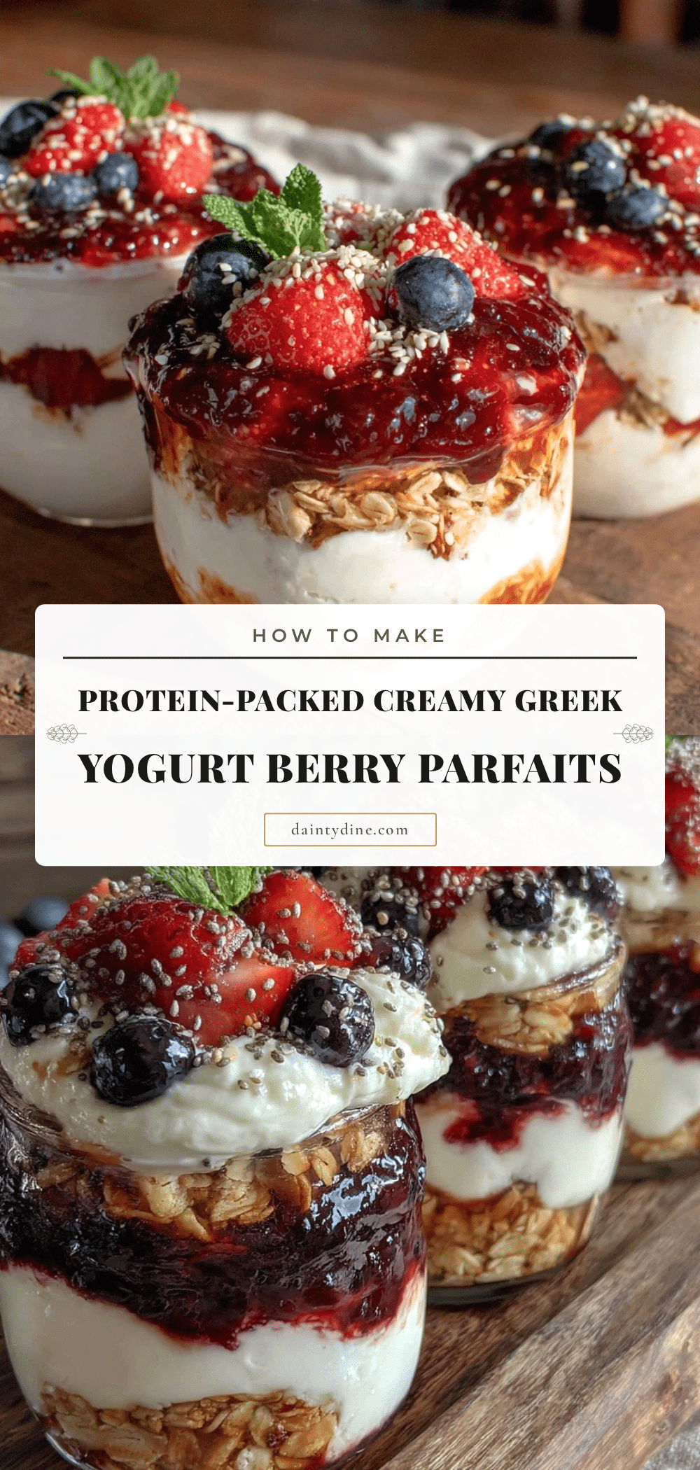 Healthy Greek Yogurt Berry Parfait Cups recipe
