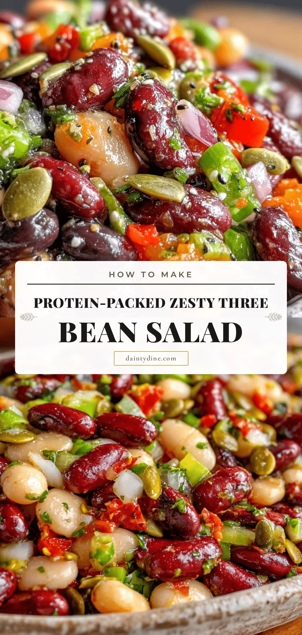 healthy protein-packed three bean salad recipe