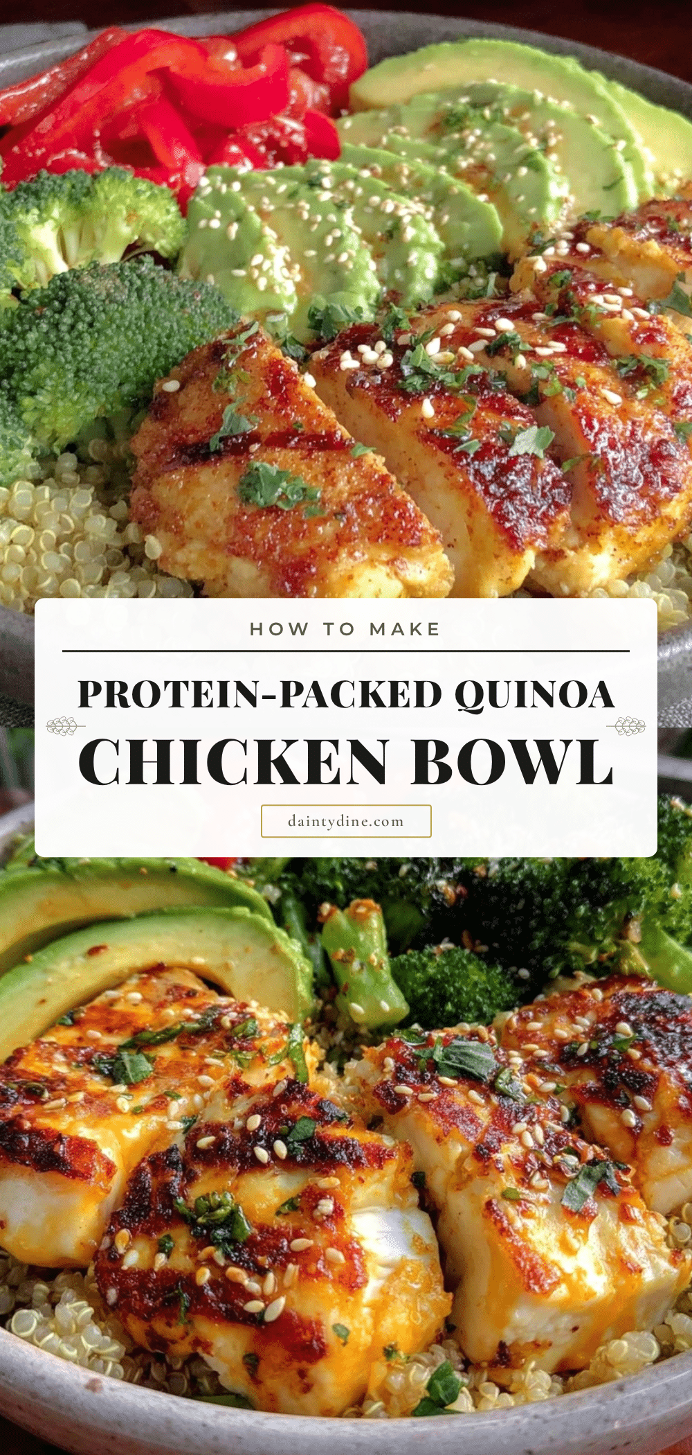 healthy quinoa chicken bowl recipe