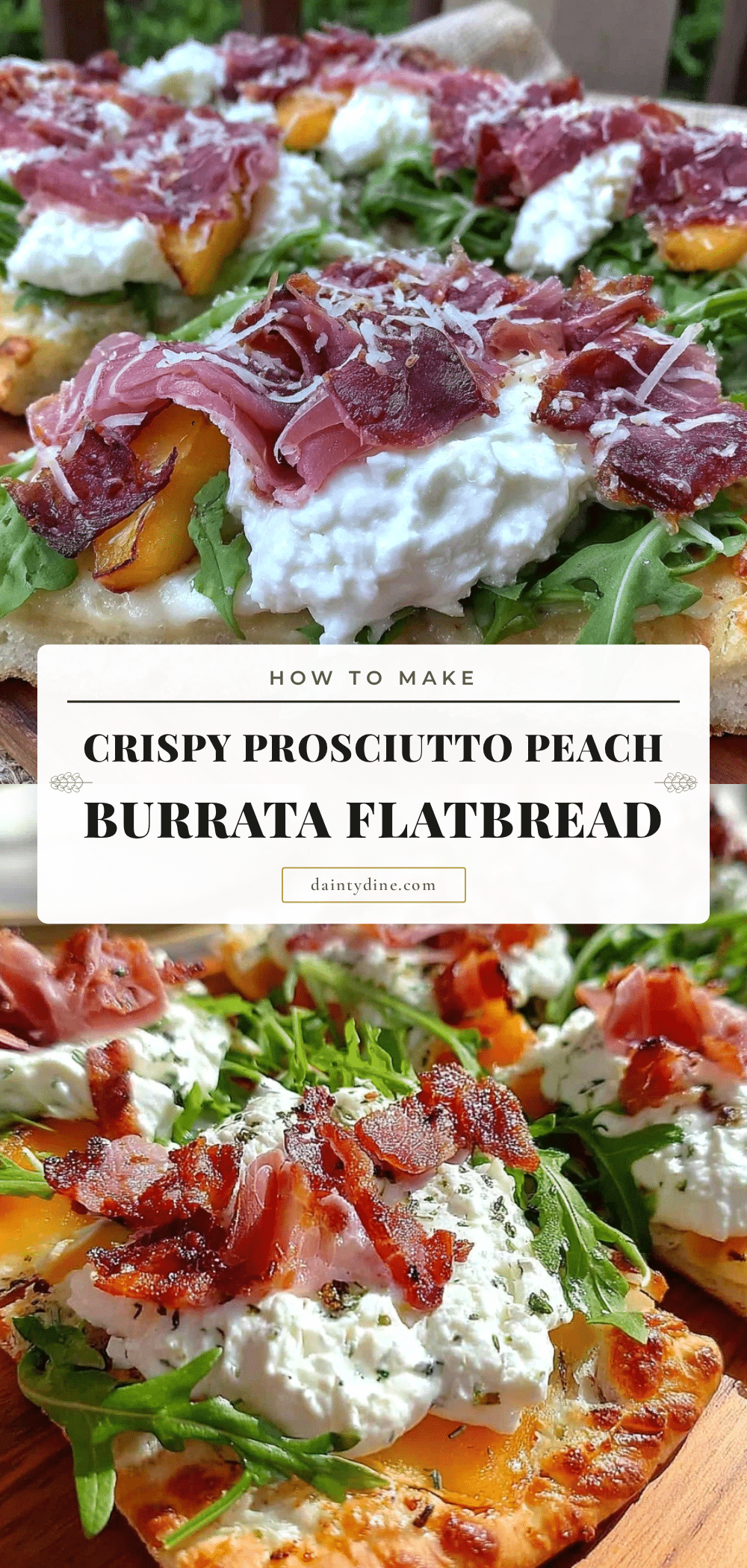 white peach and burrata flatbread recipe