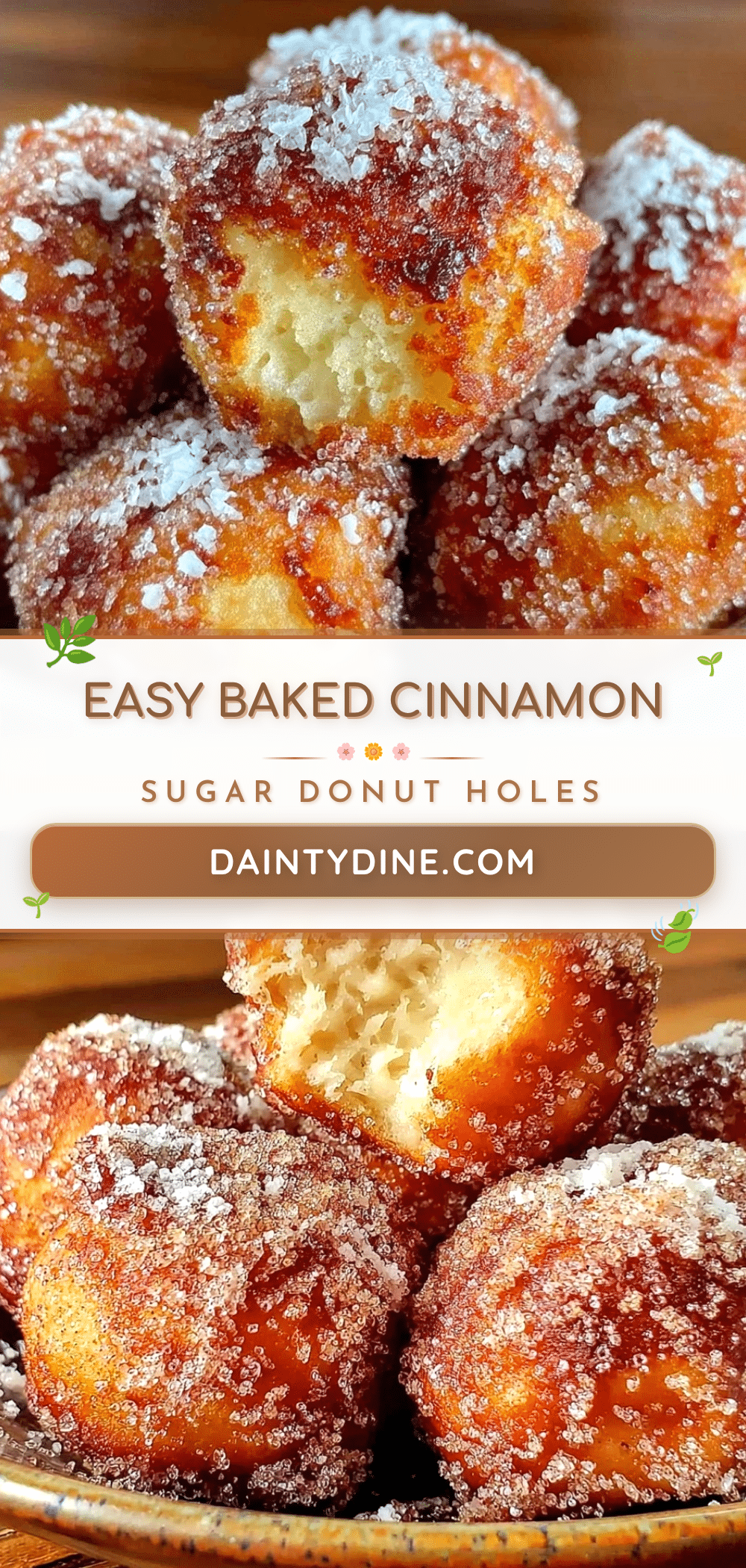 baked cinnamon sugar donut holes recipe