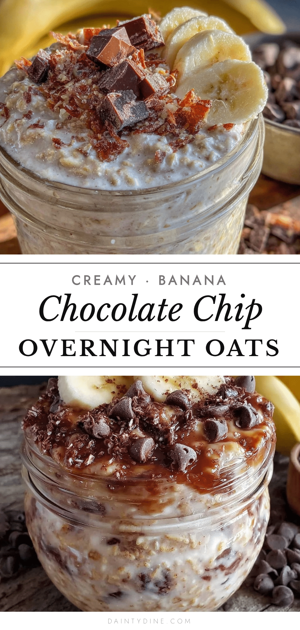 banana chocolate chip overnight oats recipe