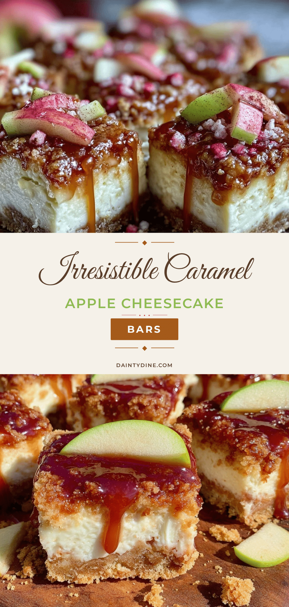 Caramel Apple Cheesecake Bars recipe