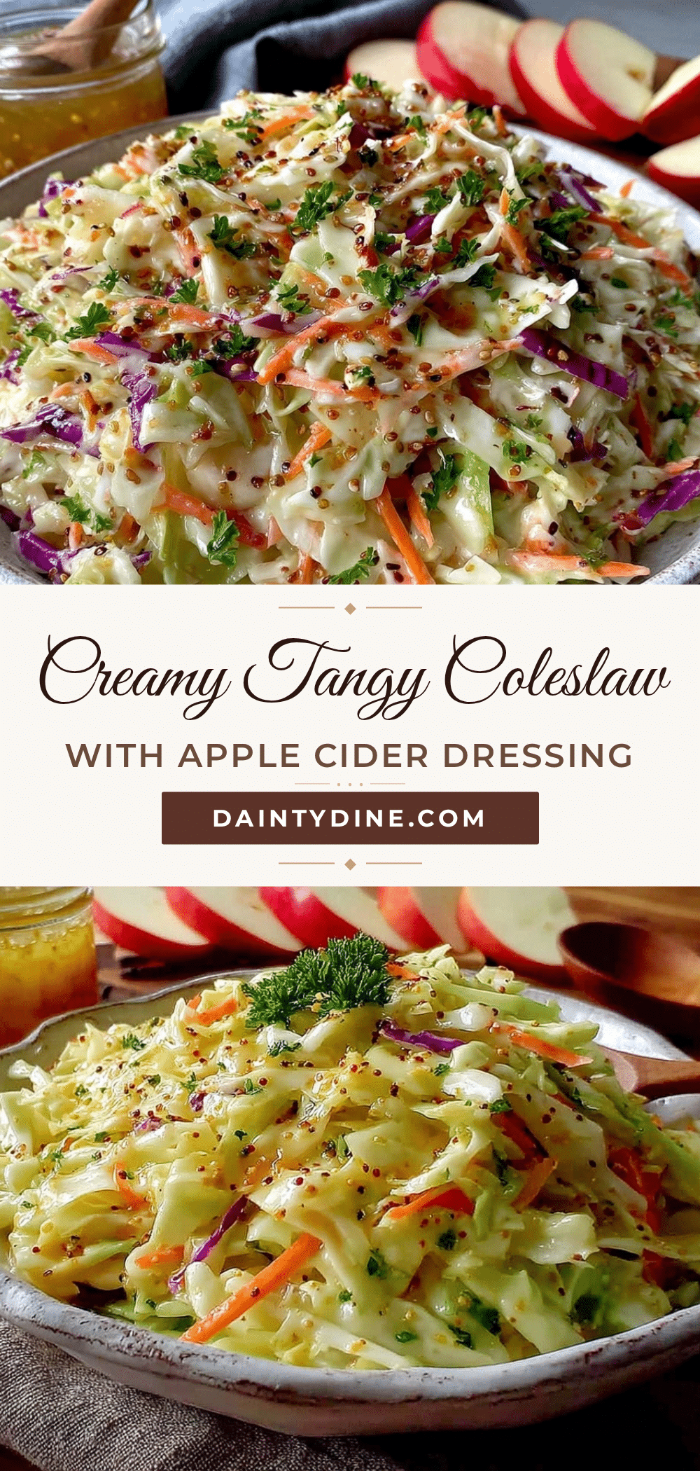 creamy coleslaw with tangy apple cider vinegar dressing recipe