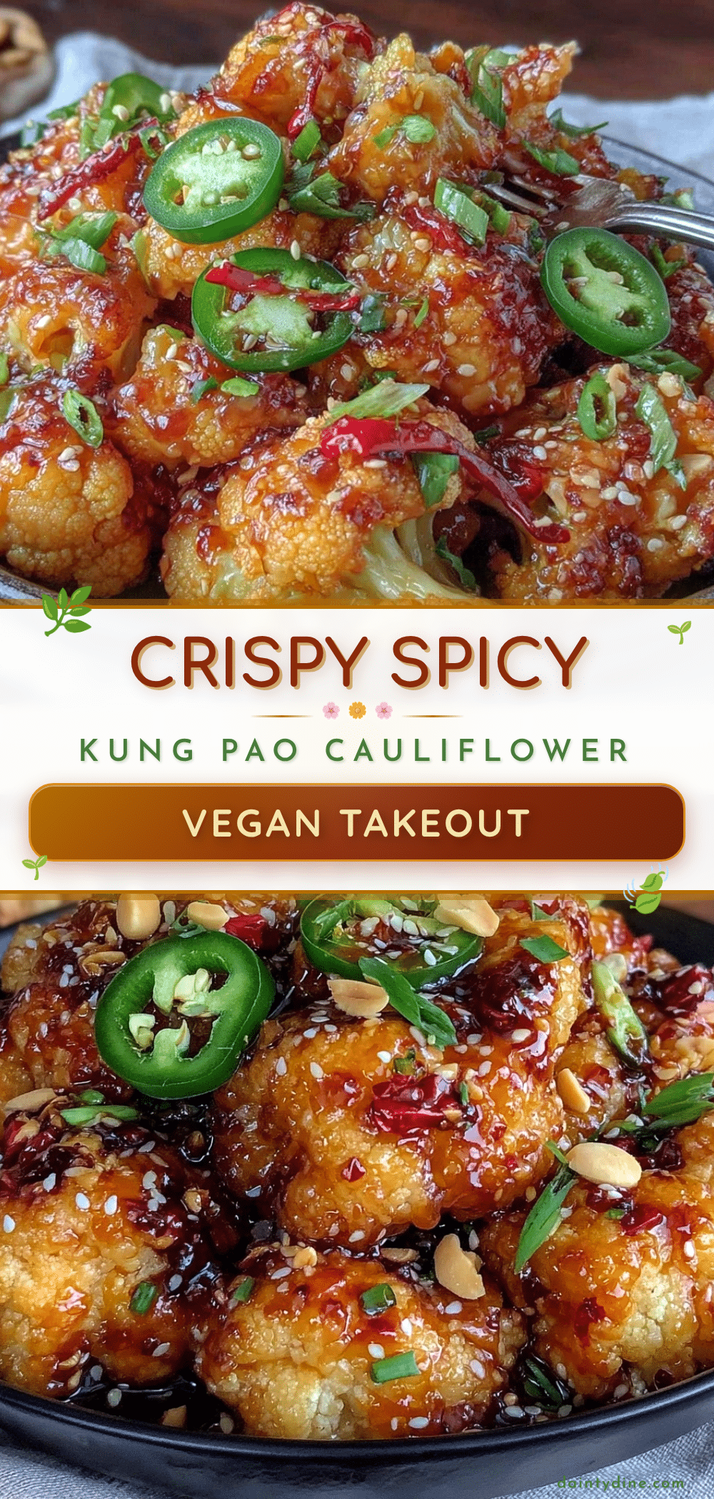 crispy spicy kung pao cauliflower recipe