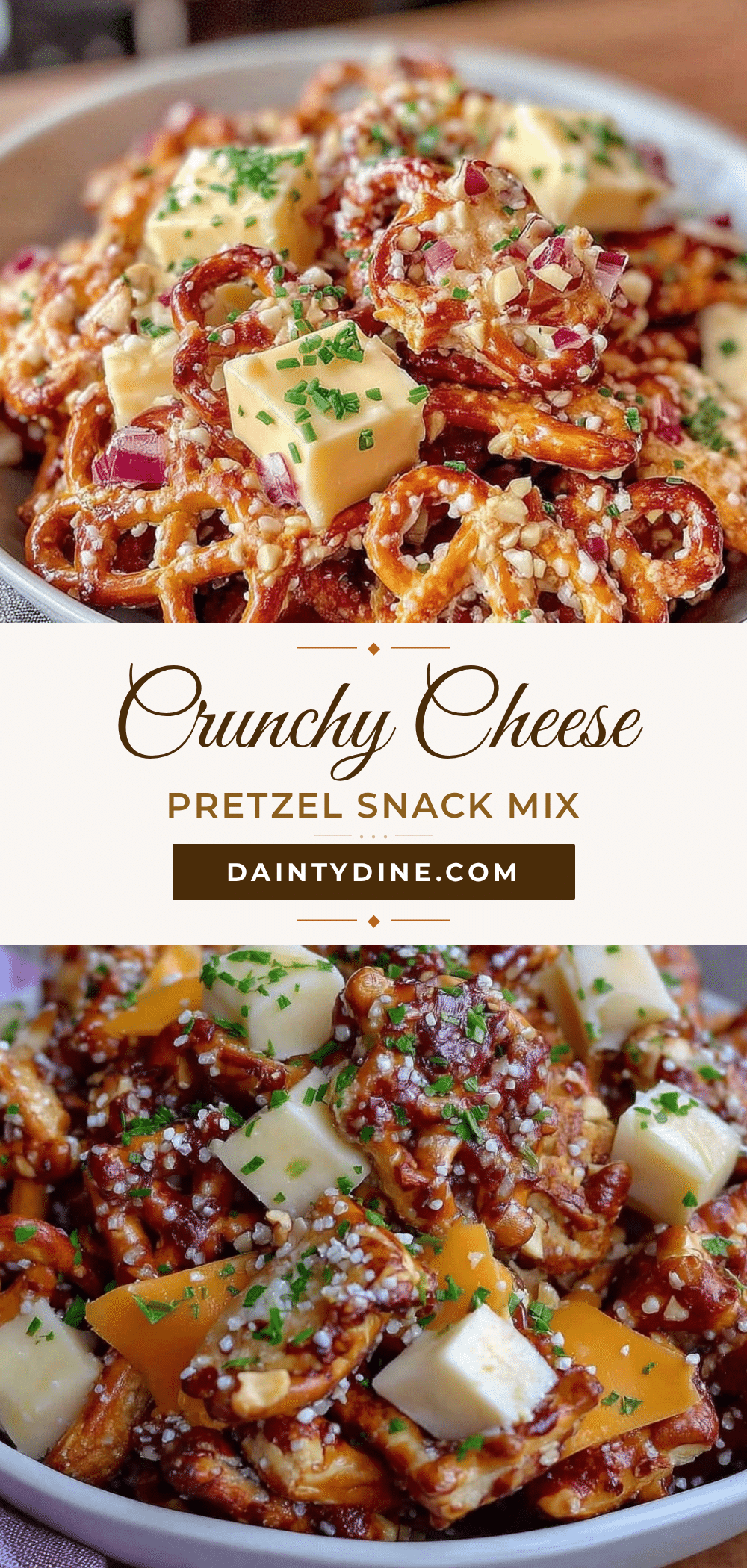 crunchy cheese and pretzel snack mix recipe