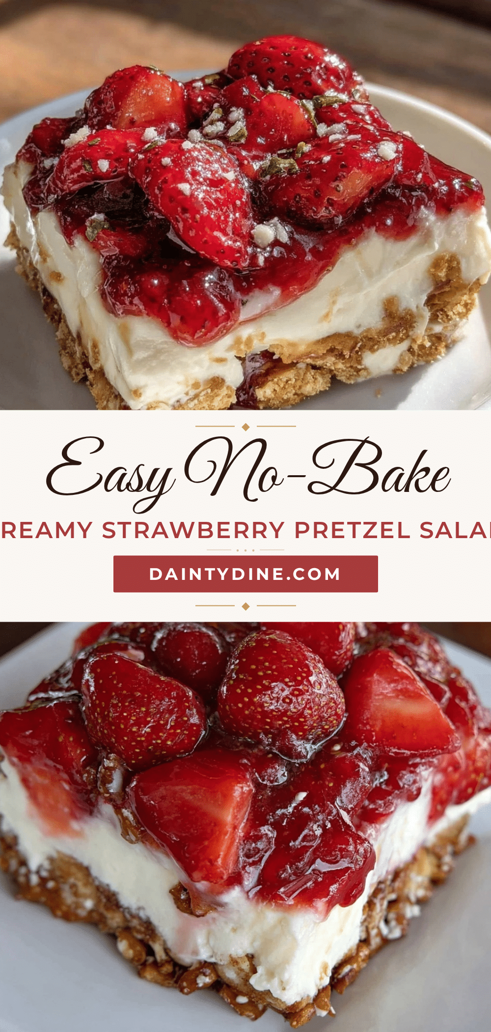 easy no bake strawberry pretzel salad recipe