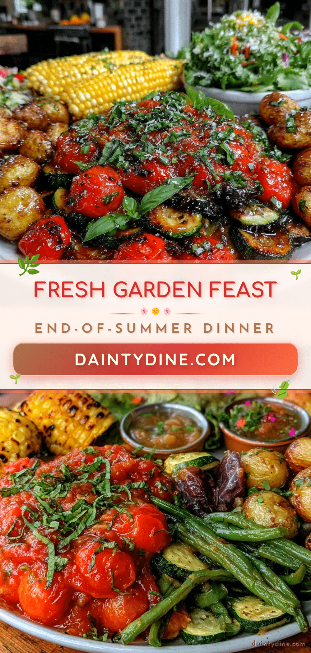 fresh end-of-summer dinner with garden vegetables recipe