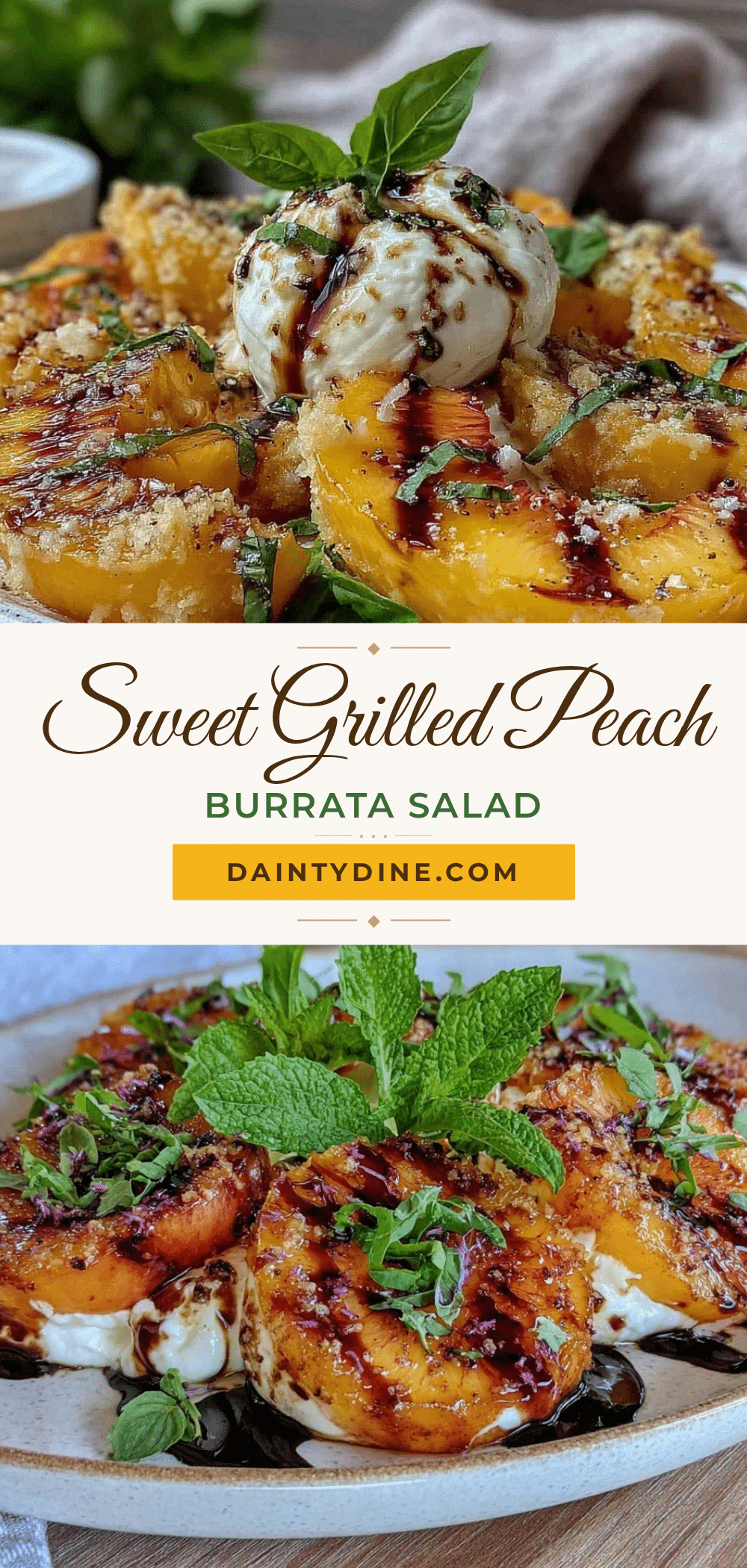 fresh grilled peach and burrata salad recipe