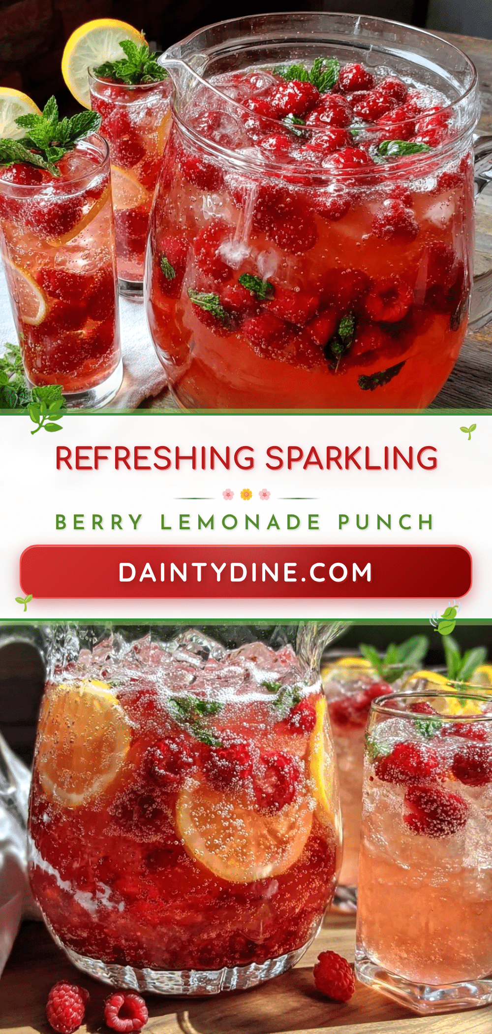 Fresh Sparkling Berry Lemonade Punch recipe
