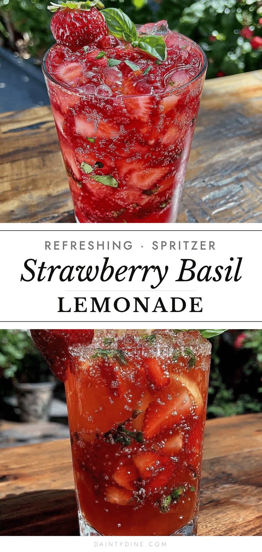 fresh strawberry basil lemonade spritzer recipe