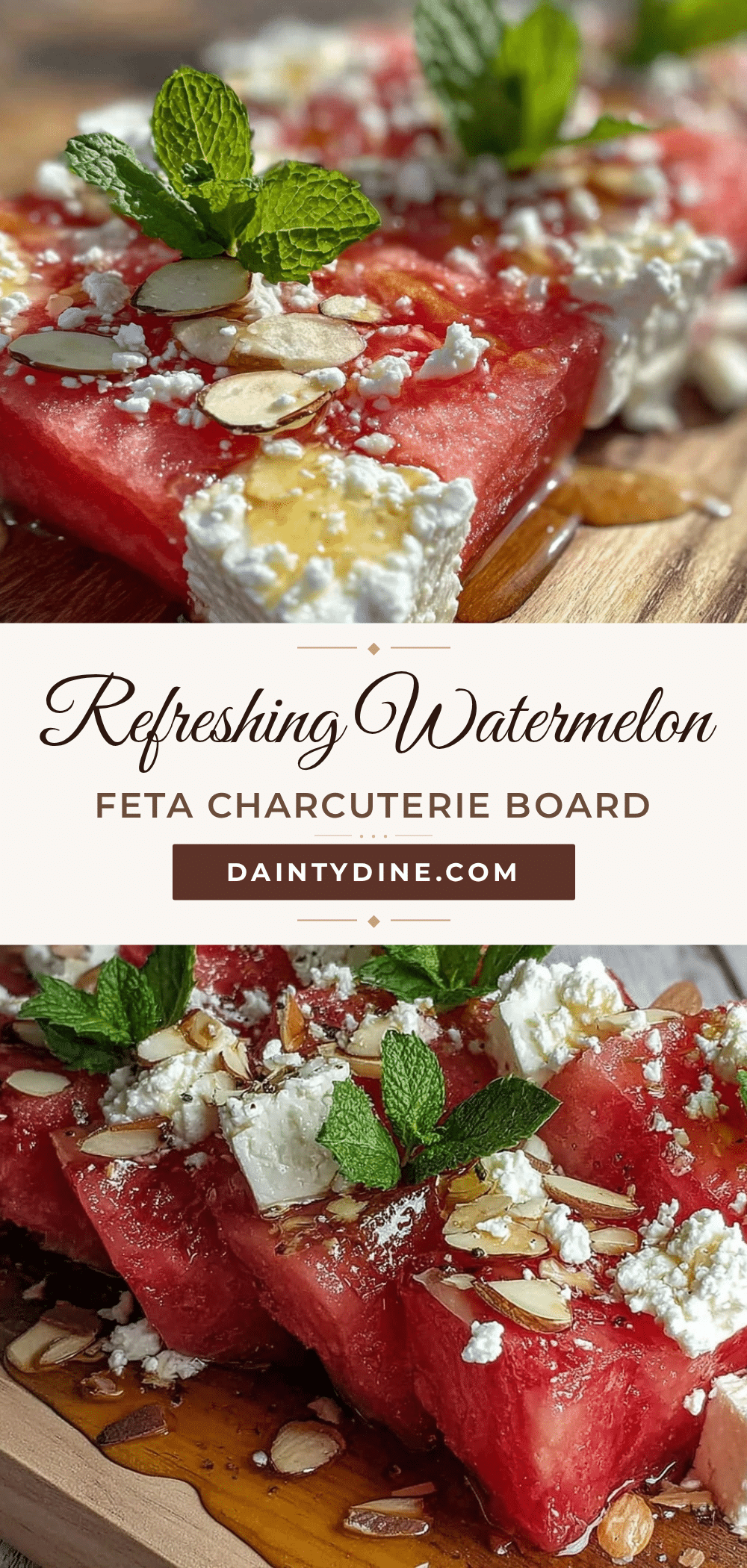 fresh watermelon and feta charcuterie board recipe