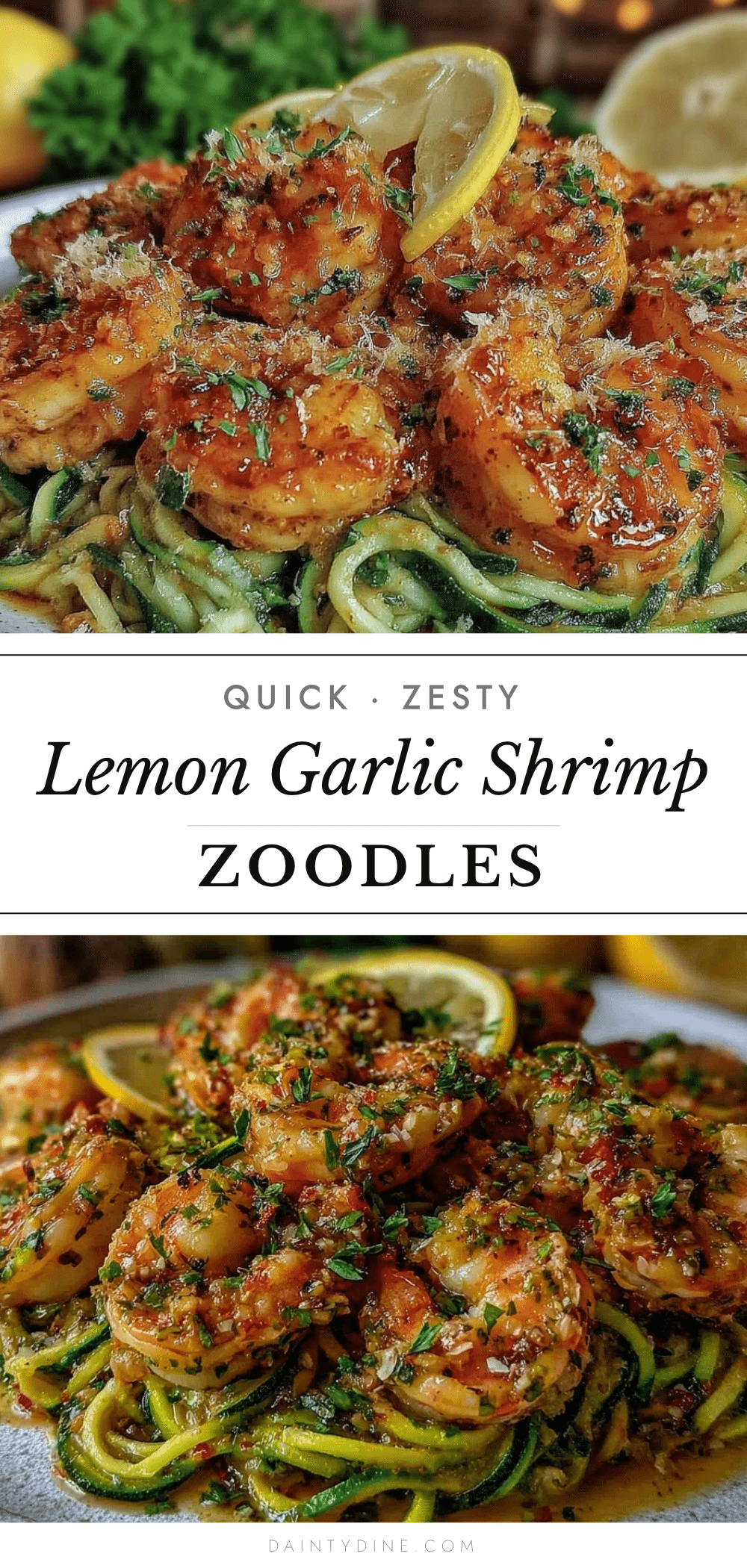 lemon garlic shrimp zoodles recipe