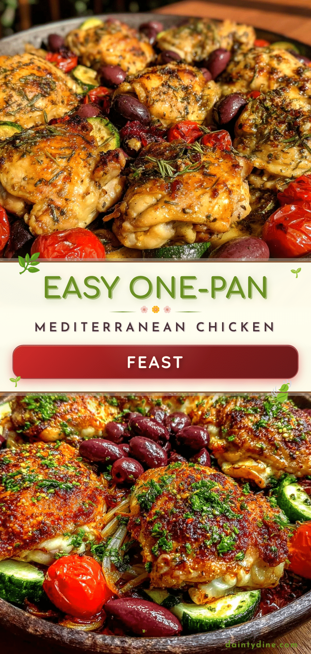 one-pan Mediterranean chicken and vegetables recipe