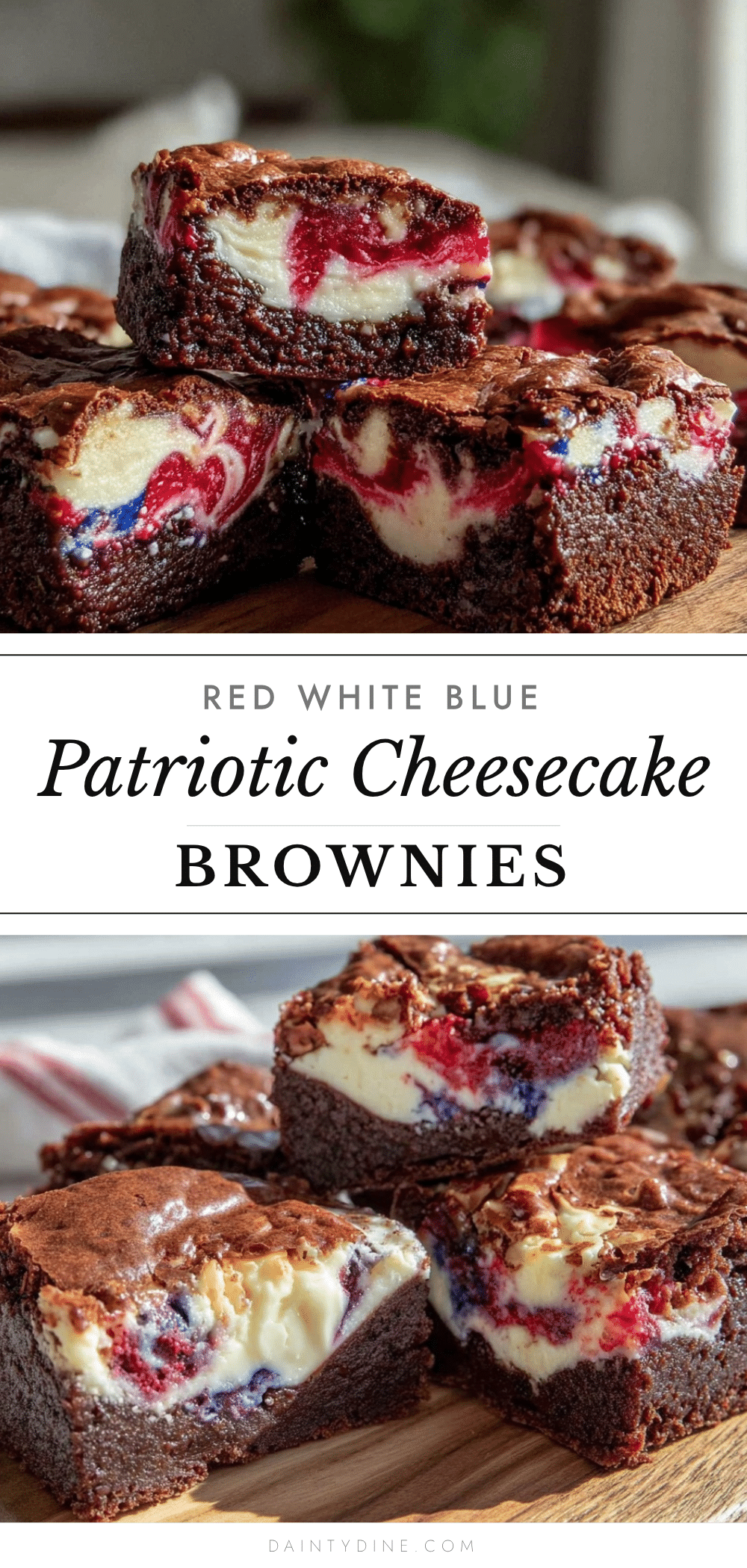 patriotic cheesecake swirl brownies recipe