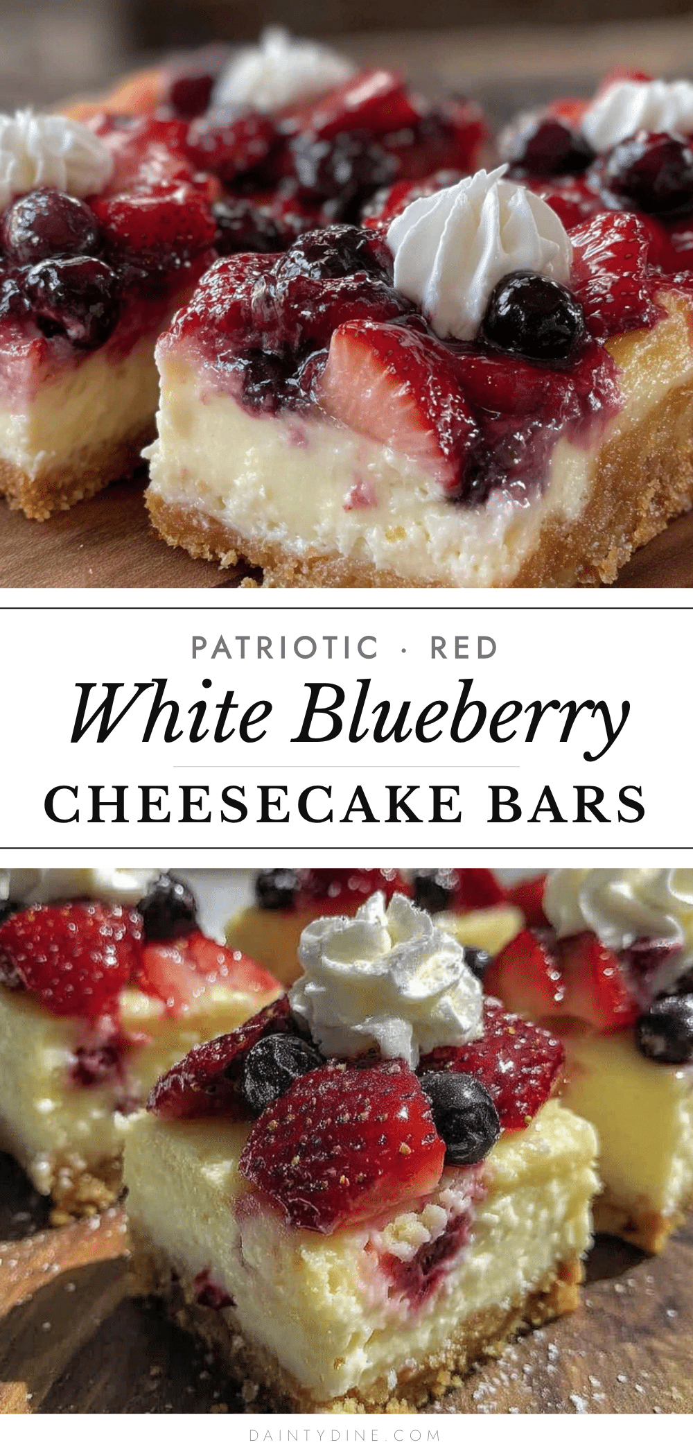 red white and blueberry cheesecake bars recipe