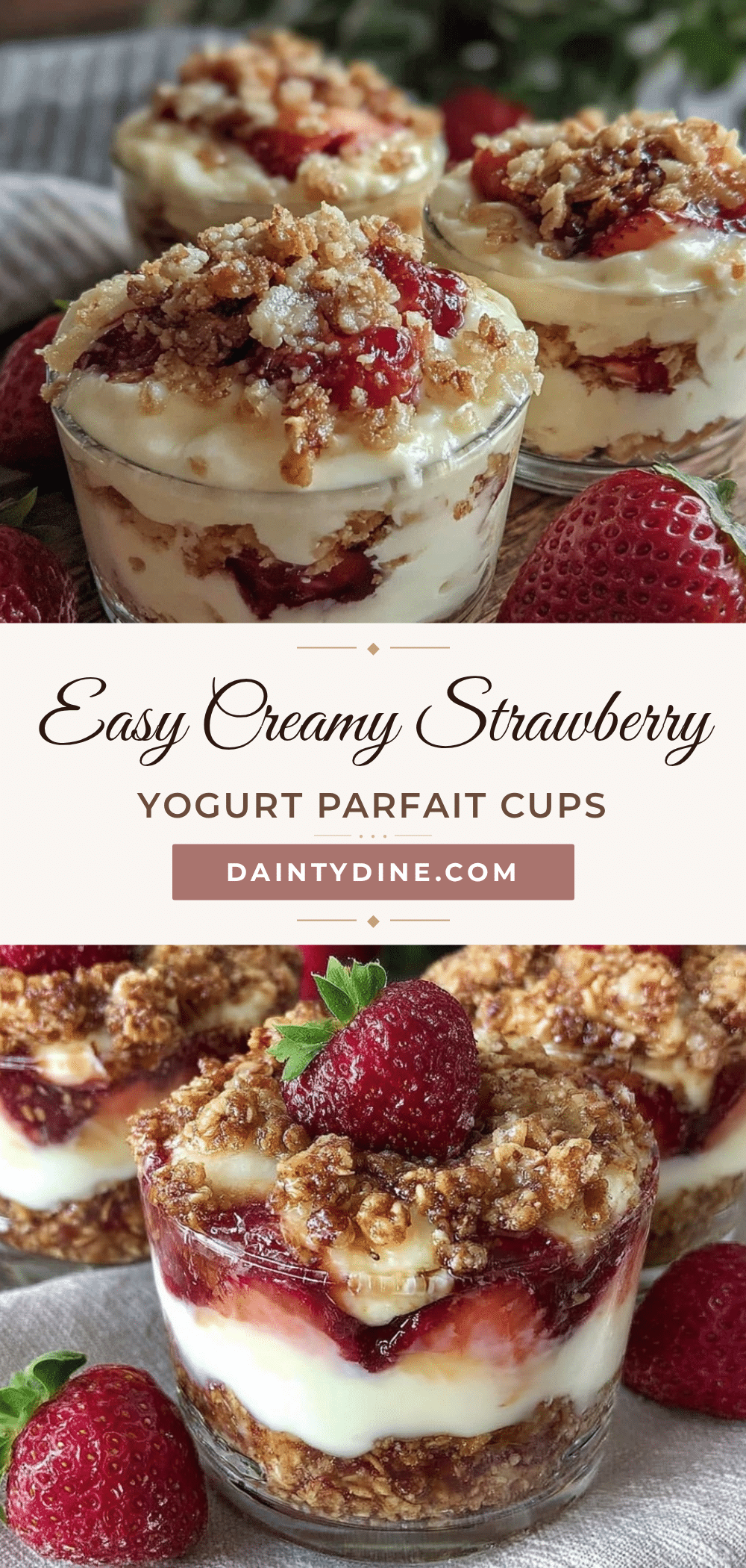strawberry yogurt parfait cups recipe