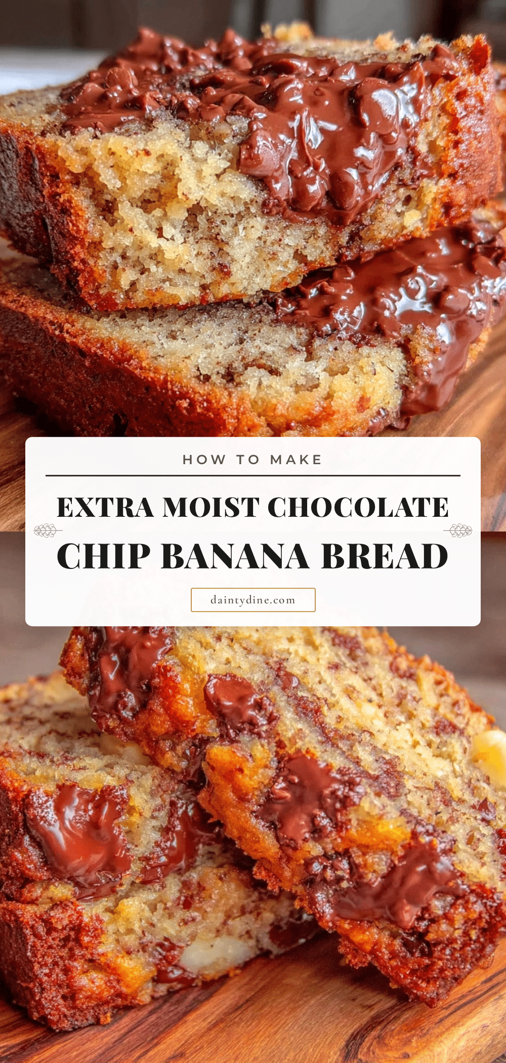 tender extra moist banana bread with chocolate chips recipe