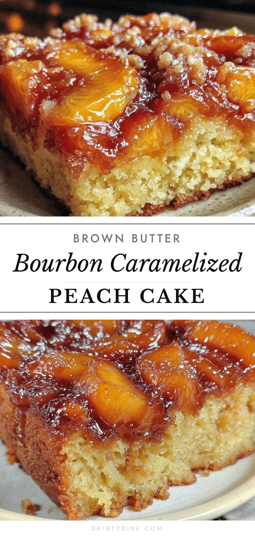 caramelized peach upside-down cake recipe
