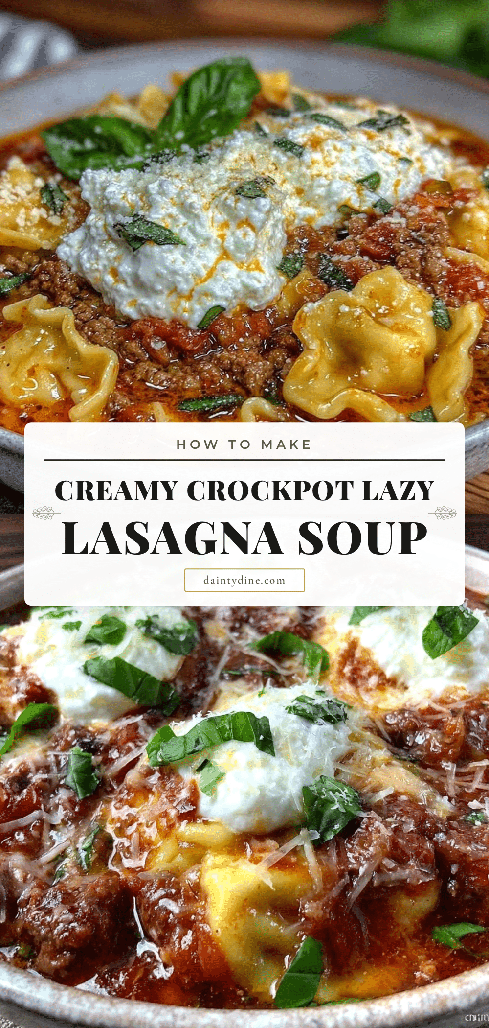 creamy crockpot lazy lasagna soup recipe