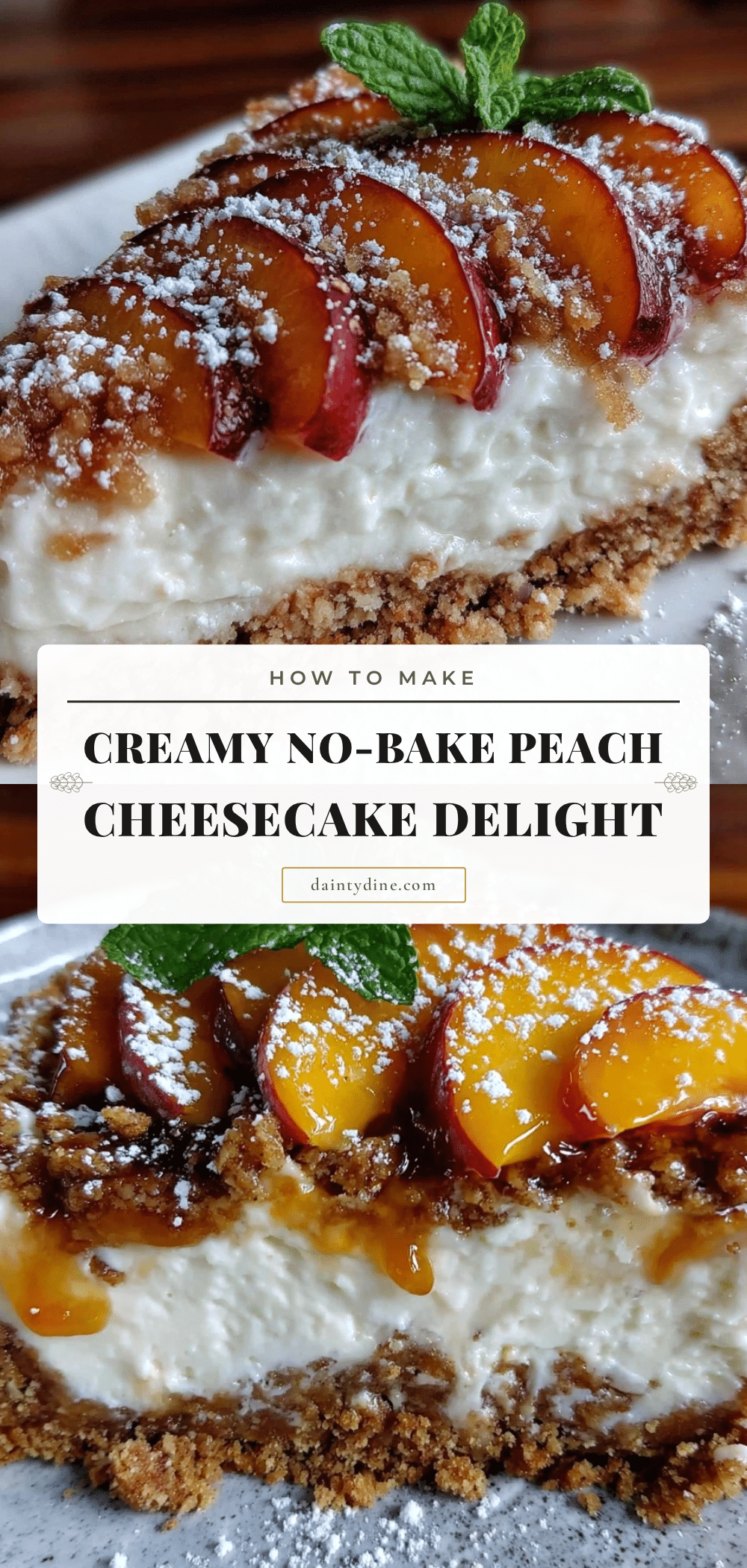 creamy no-bake peach cheesecake recipe