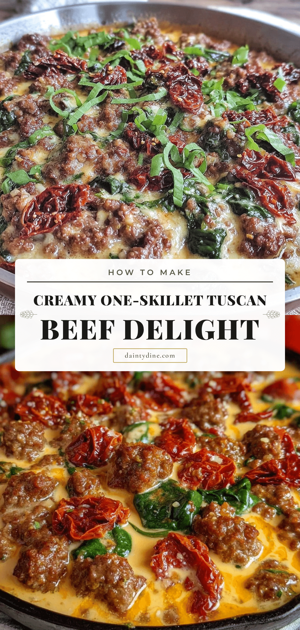 creamy one-skillet tuscan ground beef recipe