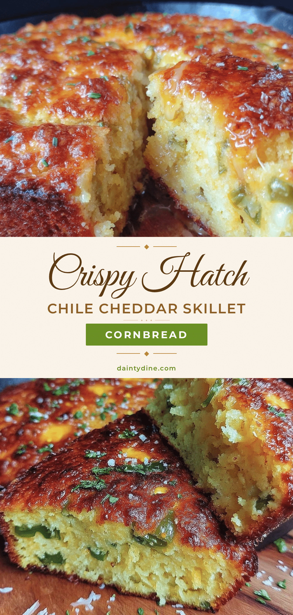 crispy hatch chile cheddar cornbread skillet recipe