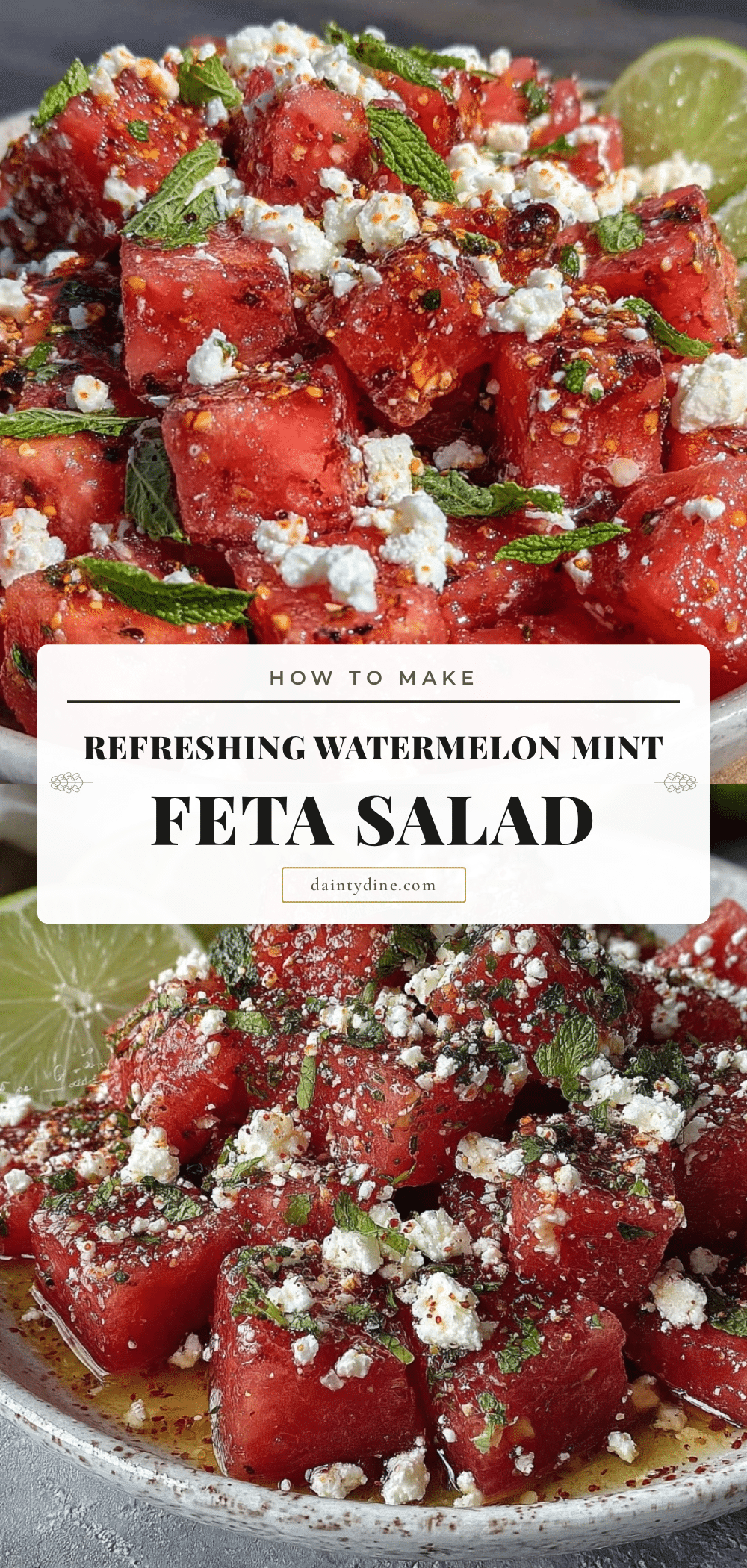 fresh watermelon mint feta salad recipe